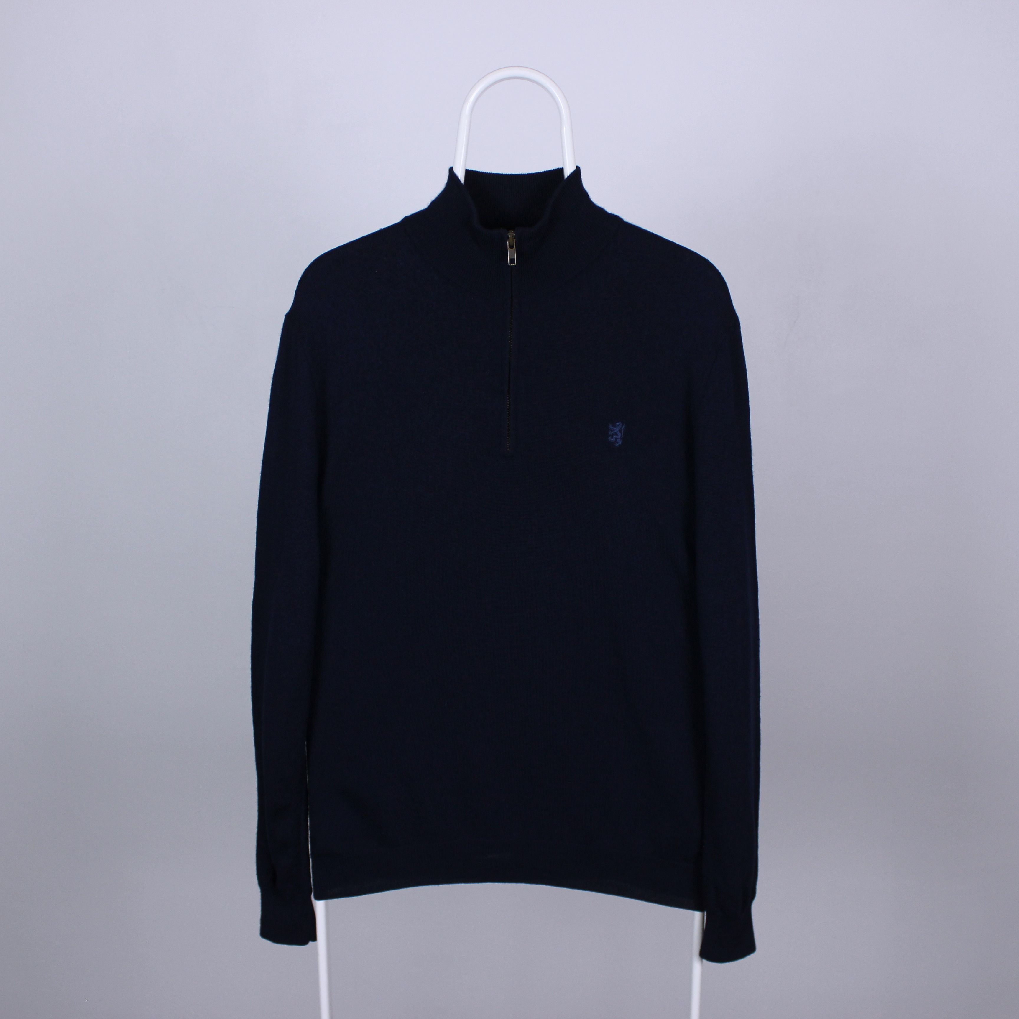 Pringle Of Scotland Pringle Of Scotland sweater zip navy blue merino wool M L Size US L / EU 52-54 / 3 - 6 Thumbnail