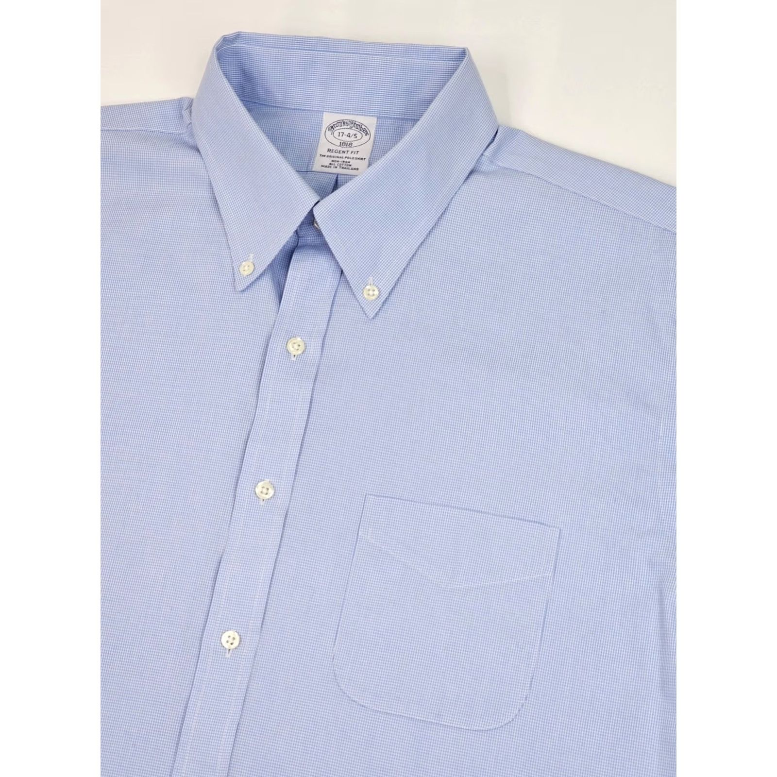 Brooks Brothers Brooks Brothers 1818 Regent Original Polo Shirt Men XL Blue Houndstooth Button-Up Size US XL / EU 56 / 4 - 2 Thumbnail