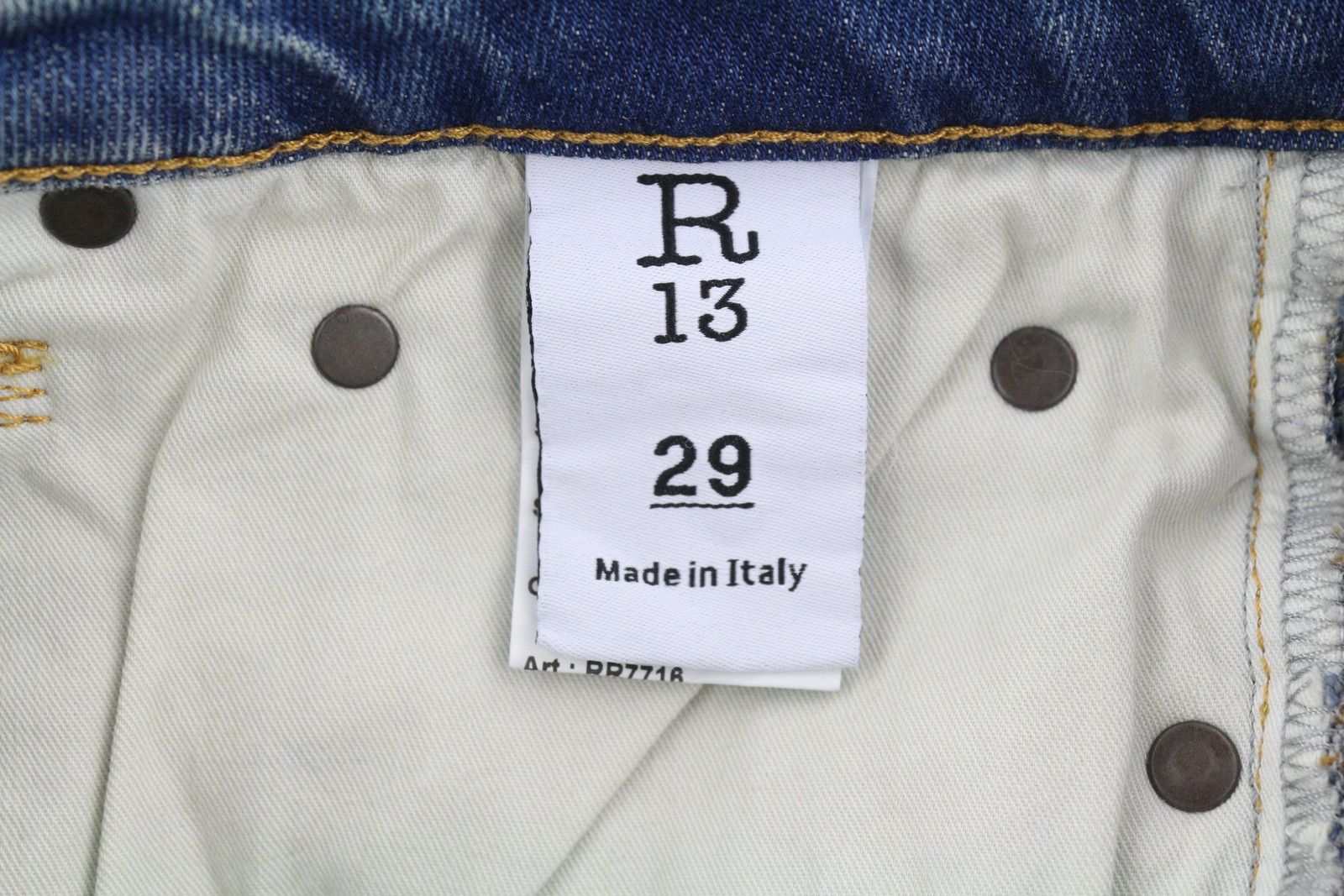 R13 KICK 29 Kelly Stretch Cropped Flared Faded Blue 85428 Size 29" - 8 Thumbnail