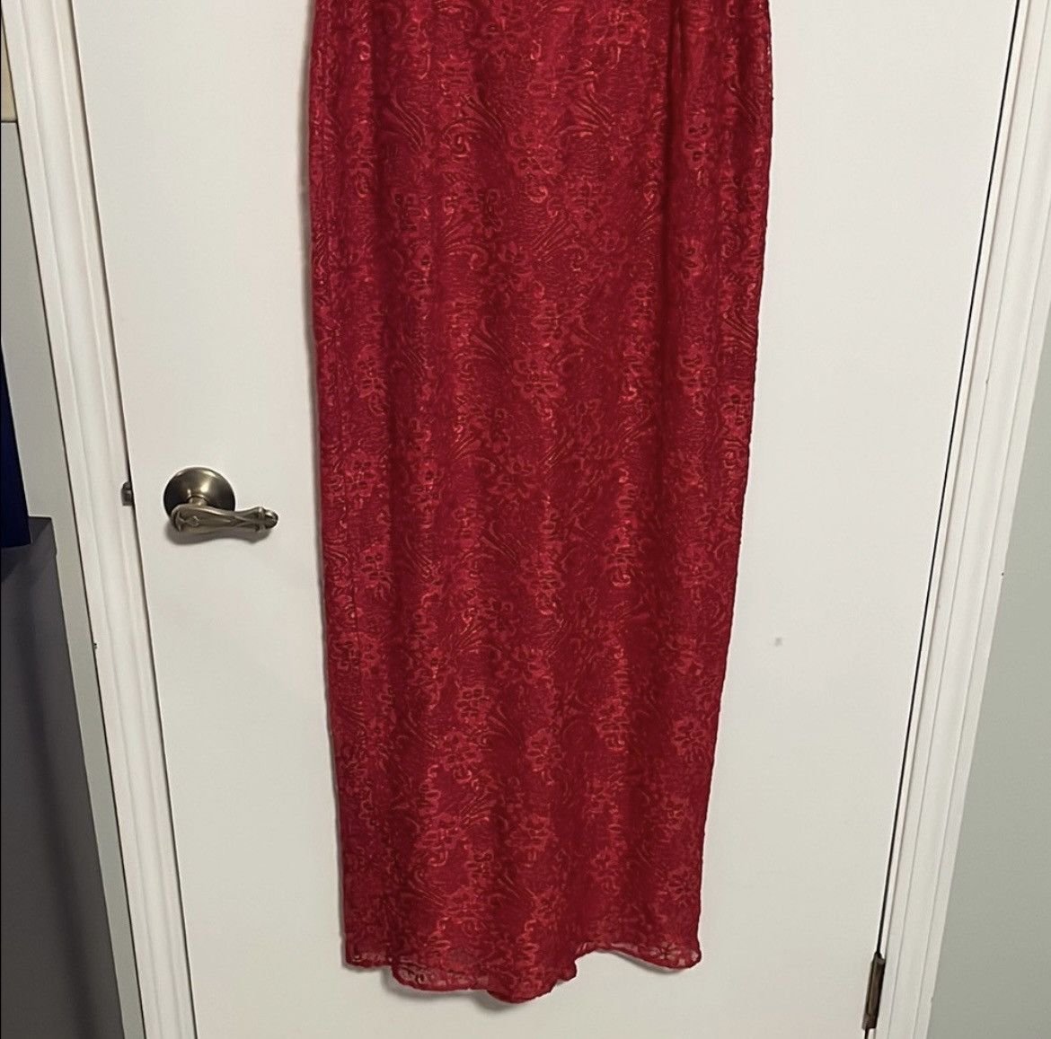 Jessica McClintock Jessica McClintock Red Sleeveless Maxi Dress with Mock Neck Size L / US 10 / IT 46 - 3 Thumbnail