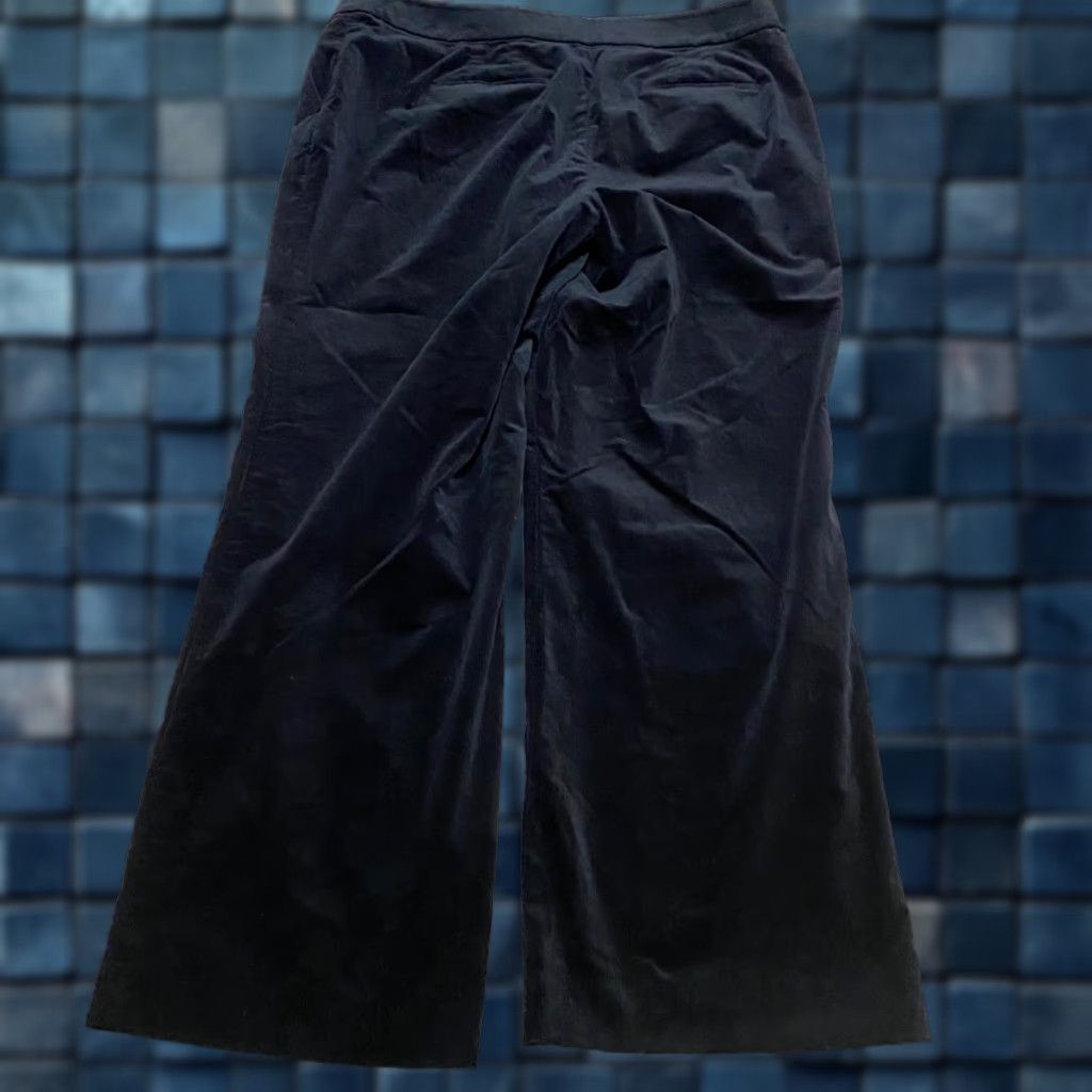 Talbots Talbots Womens 16W Pants Black Velvet High Rise Wide Leg Straight Inseam 31in Plus Body Size 38" / US 16 / IT 52 - 1 Thumbnail