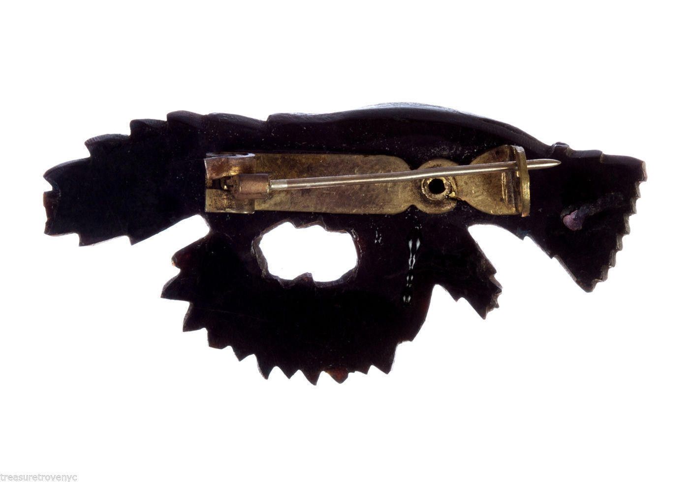 Designer Victorian Gutta Hand Flower Basket Me Not Mourning Brooch Size ONE SIZE - 3 Thumbnail