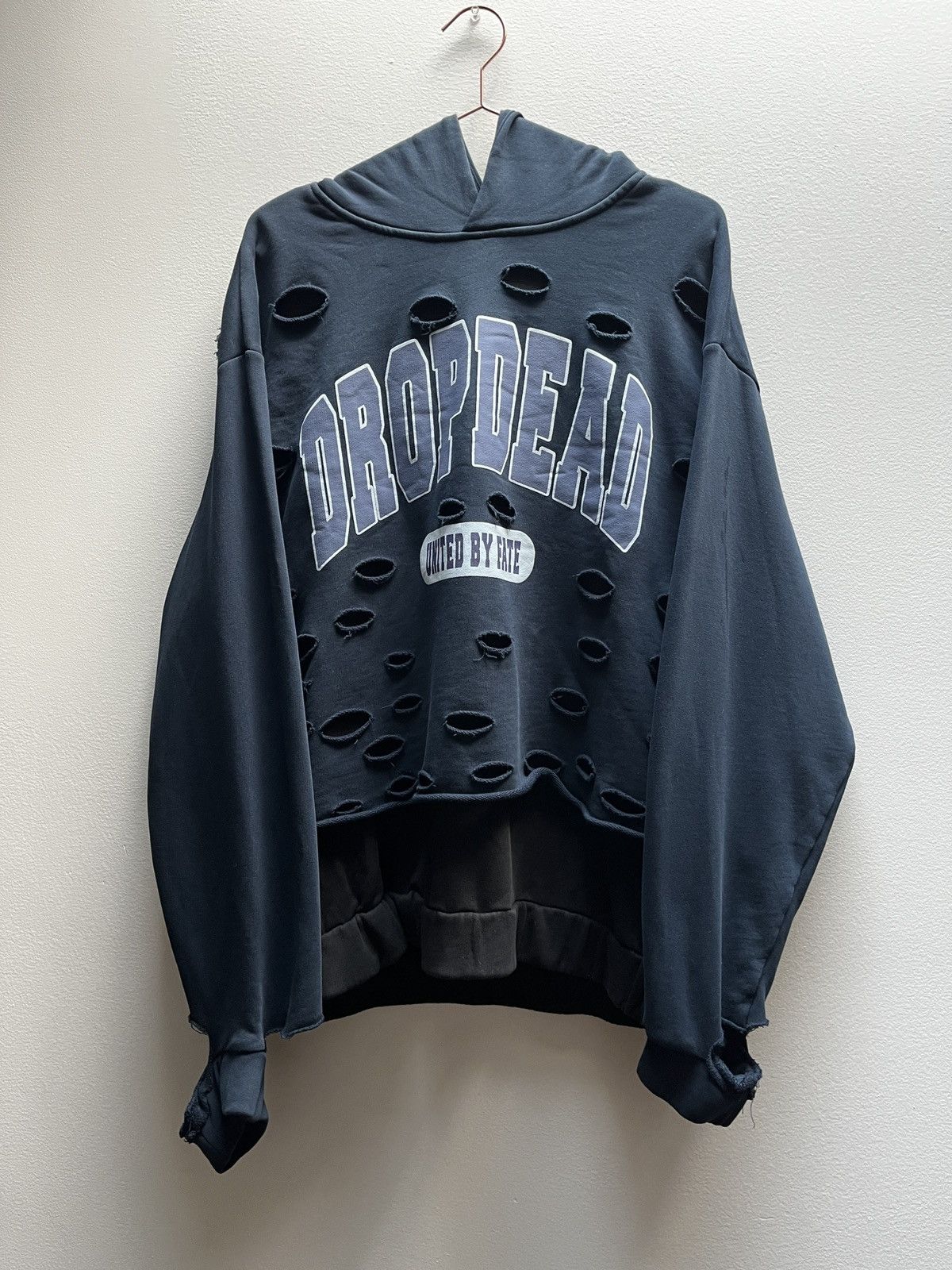 Drop Dead Drop Dead Layered Distressed Hoodie (unisex) Size US S / EU 44-46 / 1 - 6 Thumbnail