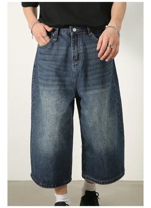Other Washed vintage distressed cropped straight denim shorts Size US 32 / EU 48 - 6 Thumbnail
