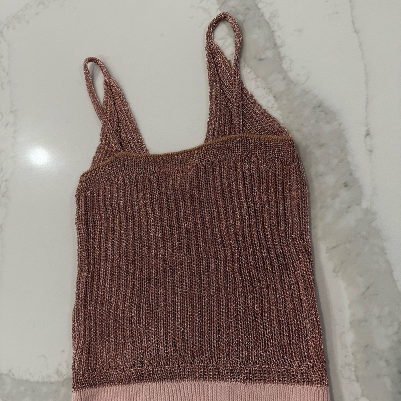 Free People Intimately Free People Rose Metallic Knit Bodysuit Womens XS Size XS / US 0-2 / IT 36-38 - 12 Thumbnail