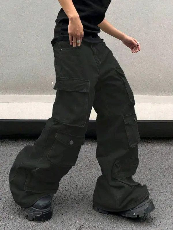 VIBE Multi Pocket Oversized Baggy Cargo Jeans Size US 34 / EU 50 - 8 Thumbnail