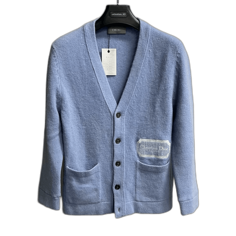 Dior Dior Blue V-Neck Long Sleeve Knit Sweater Size US S / EU 44-46 / 1 - 1 Thumbnail