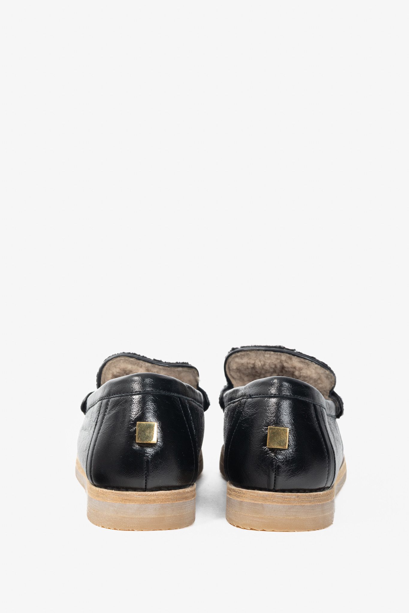 Stuart Weitzman Stuart Weitzman Bromley Black Sheepskin Loafers Size US 8.5 / IT 38.5 - 3 Thumbnail