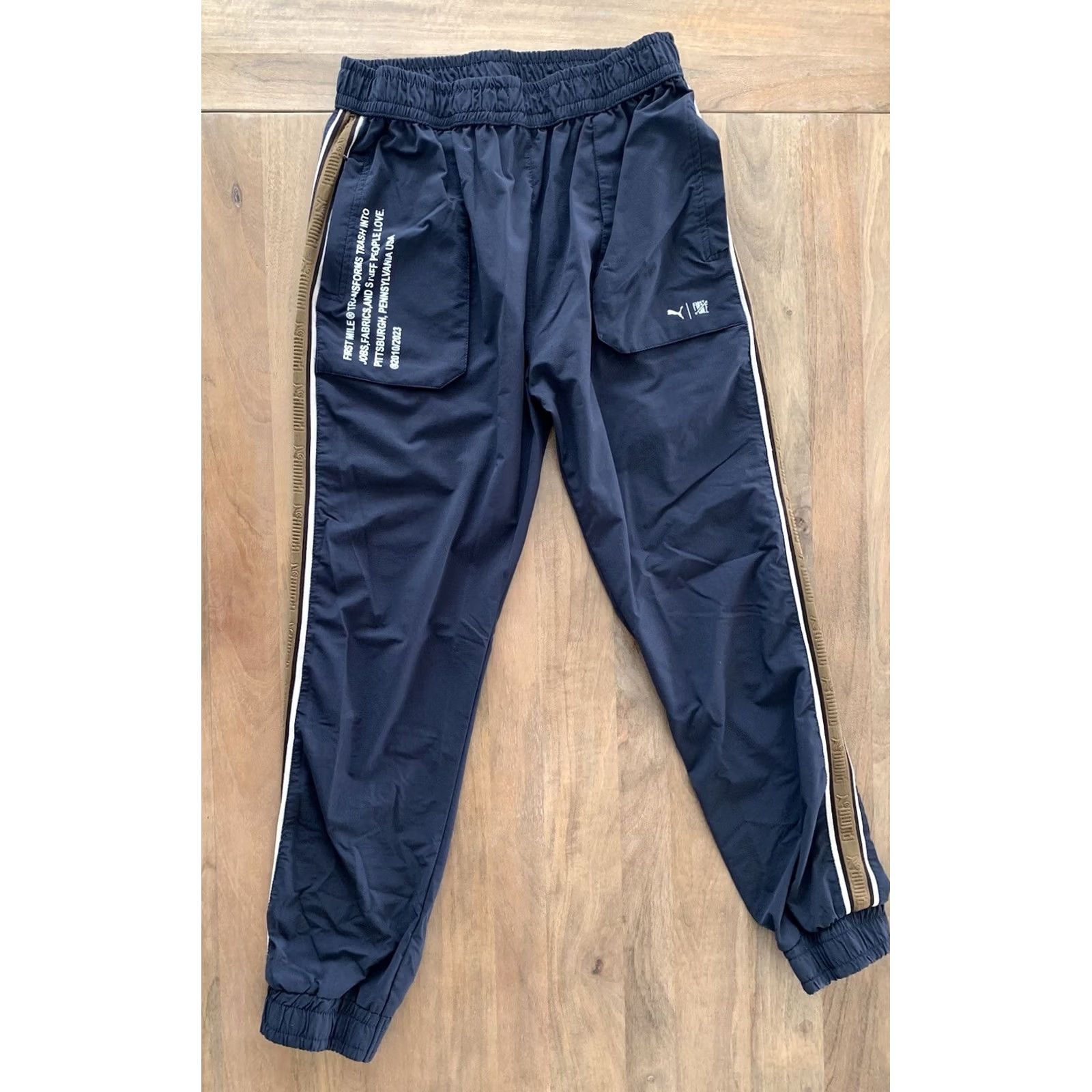Puma PUMA Run First Mile Track Pants Mens 2XL Black Tapered Joggers Logo Clothing Pants Shoes & Accessories Size US 39 - 2 Thumbnail