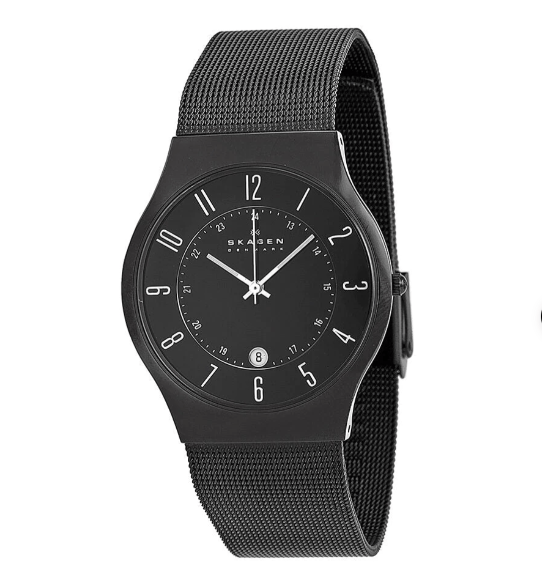 Skagen Skagen Black Dial Titanium Stainless Steel Mesh Watch Size ONE SIZE - 1 Thumbnail