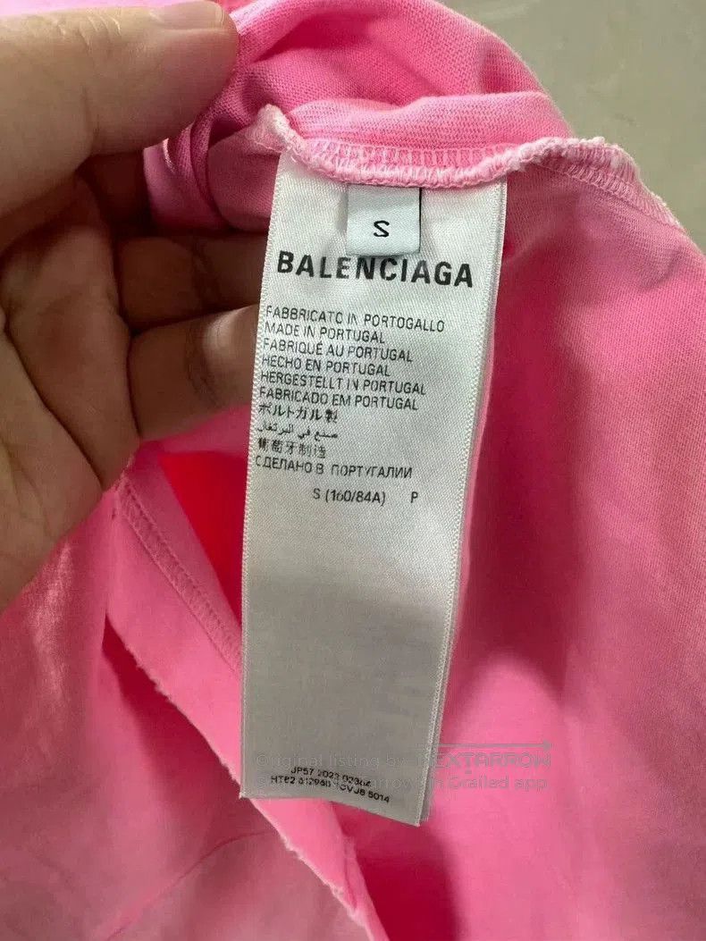 Balenciaga Balenciaga Washed Pink Distressed Letter Tee. Size US S / EU 44-46 / 1 - 4 Thumbnail