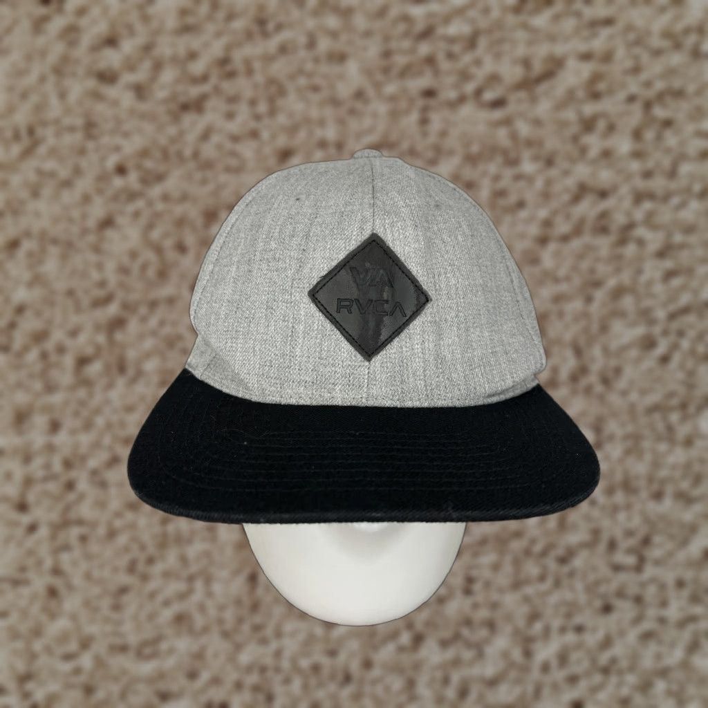 RVCA RVCA Hat Cap Snap Back Adult One Size Gray Embroidered Skate Wool Blend Size ONE SIZE - 1 Thumbnail