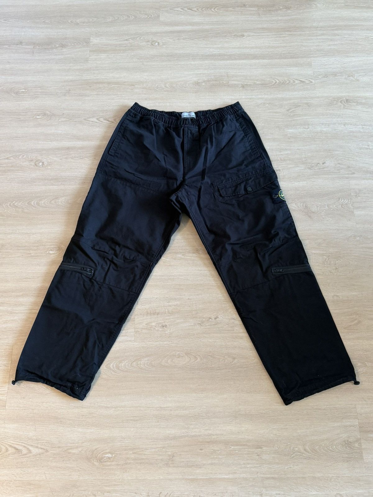 Stone Island Black Rip-stop Cargo Pants