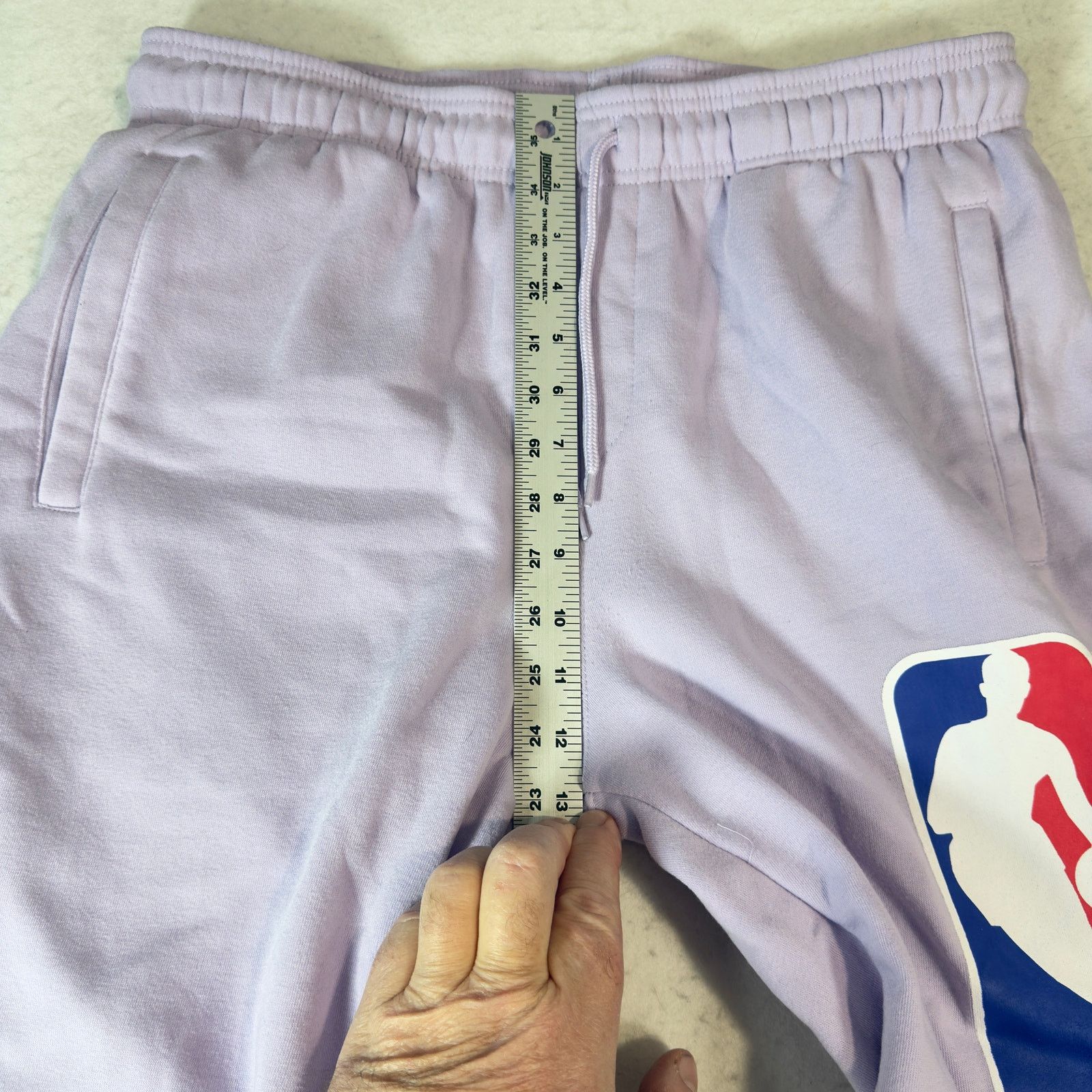 NBA NBA Women’s Large Fleece Shorts Lavender Logo Athletic Size 34" / US 12 / IT 48 - 8 Thumbnail