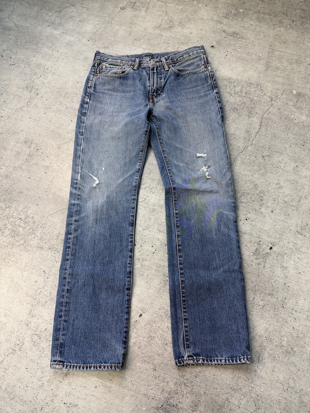 Levi's Vintage 514 Levis Jeans Distressed Made in Usa 31x32 Size US 31 - 1 Thumbnail