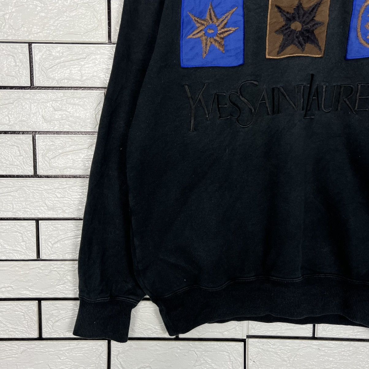Yves Saint Laurent Vintage 90's YSL Embroidered Big Logo Sweatshirt #4195-C190 Size US M / EU 48-50 / 2 - 6 Thumbnail