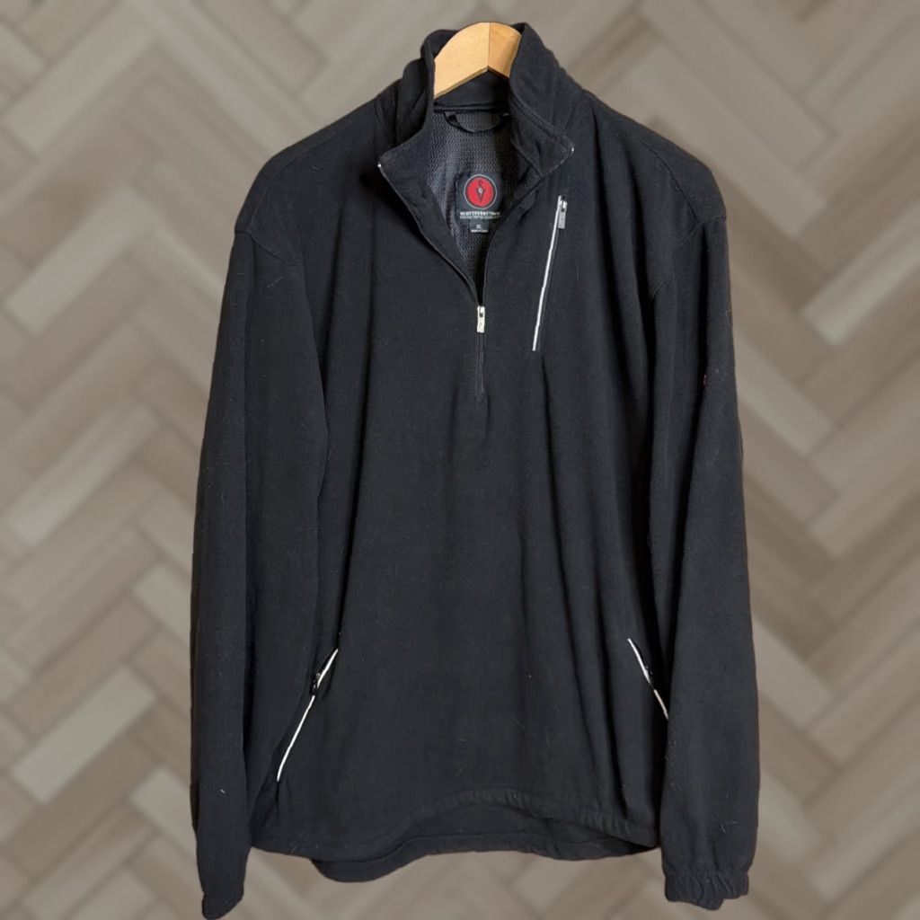 Vintage SCOTTeVEST Jacket Mens XL Black Fleece 1/4 Zip Travel Pockets Size US XL / EU 56 / 4 - 1 Thumbnail