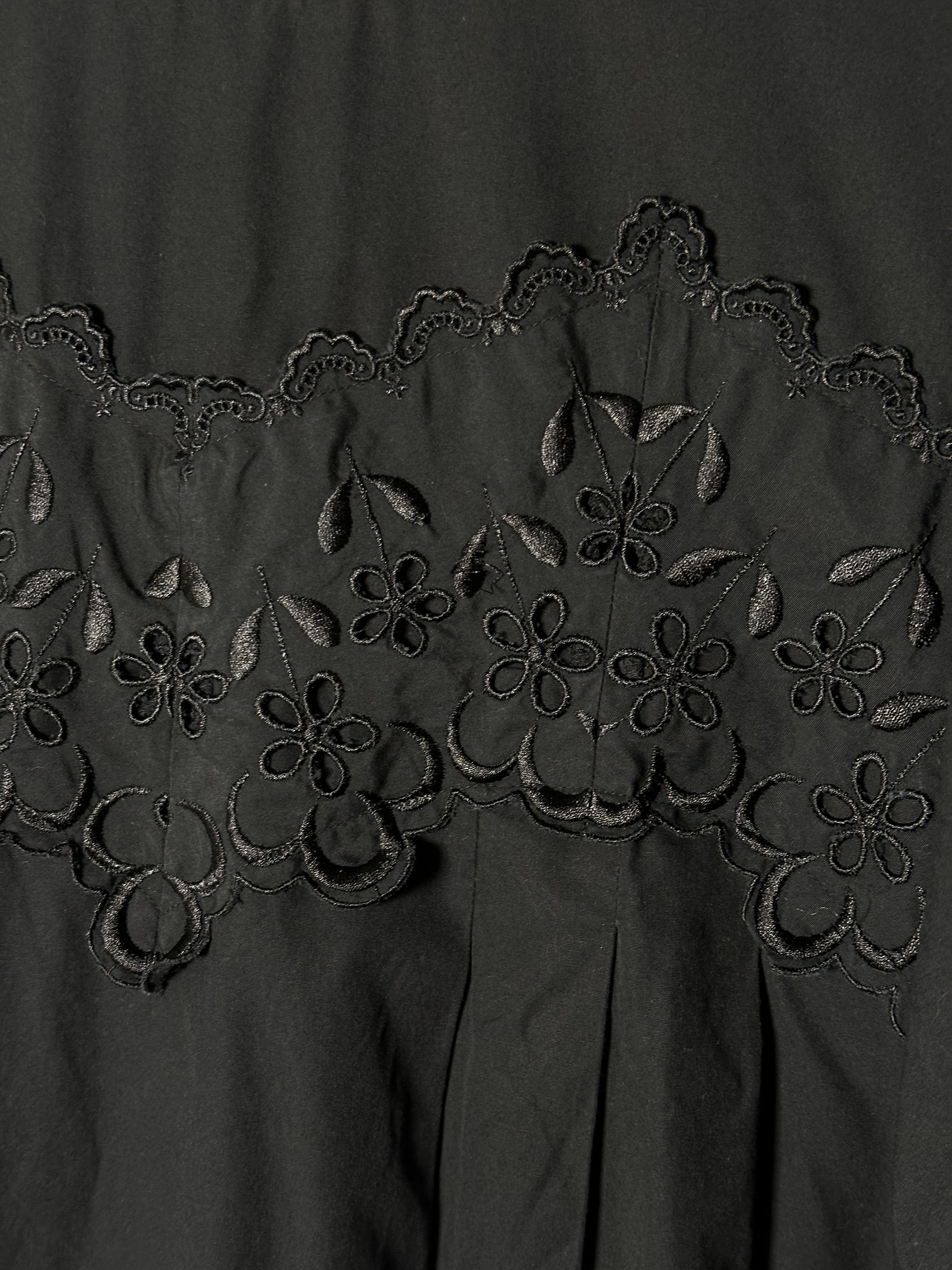 Simone Rocha SIMONE ROCHA Embroidered Poplin Puff Sleeve Dress Size M / US 6-8 / IT 42-44 - 6 Thumbnail