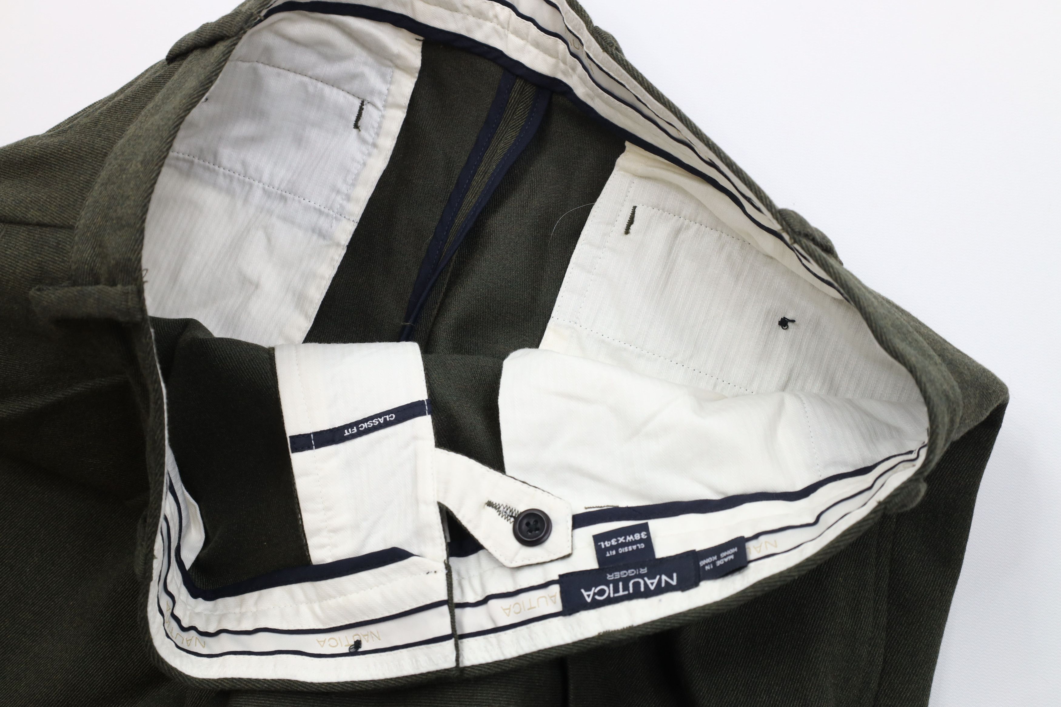Nautica Vintage 90s Nautica Wide Leg Ribbed Whipcord Chino Pants Size US 38 / EU 54 - 8 Thumbnail