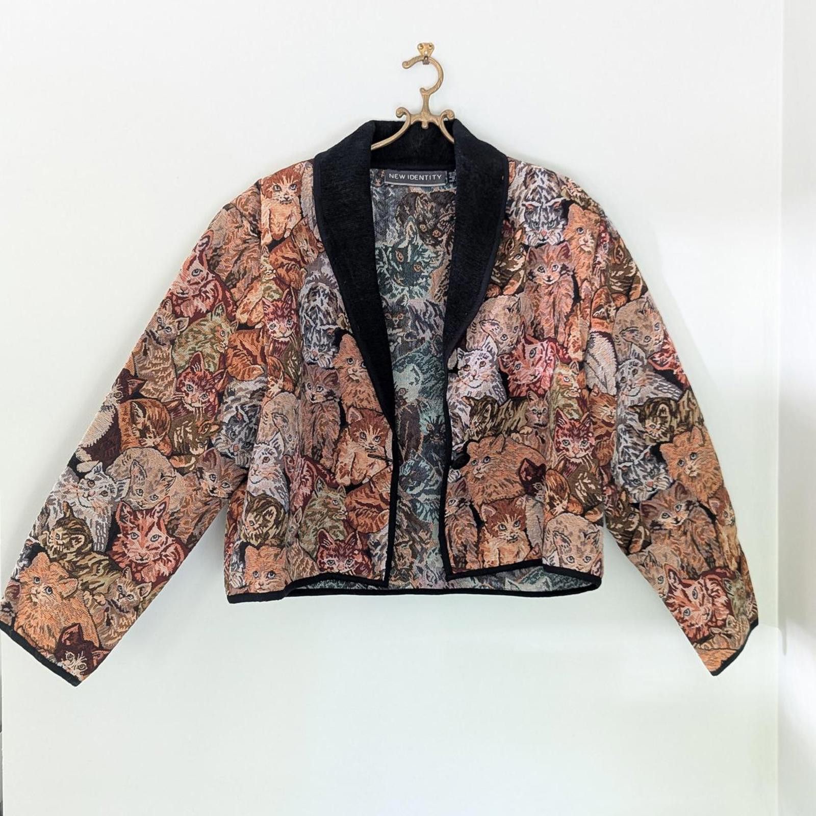 Other Vintage New Identity Cat Print Jacket Size XL / US 12-14 / IT 48-50 - 1 Thumbnail