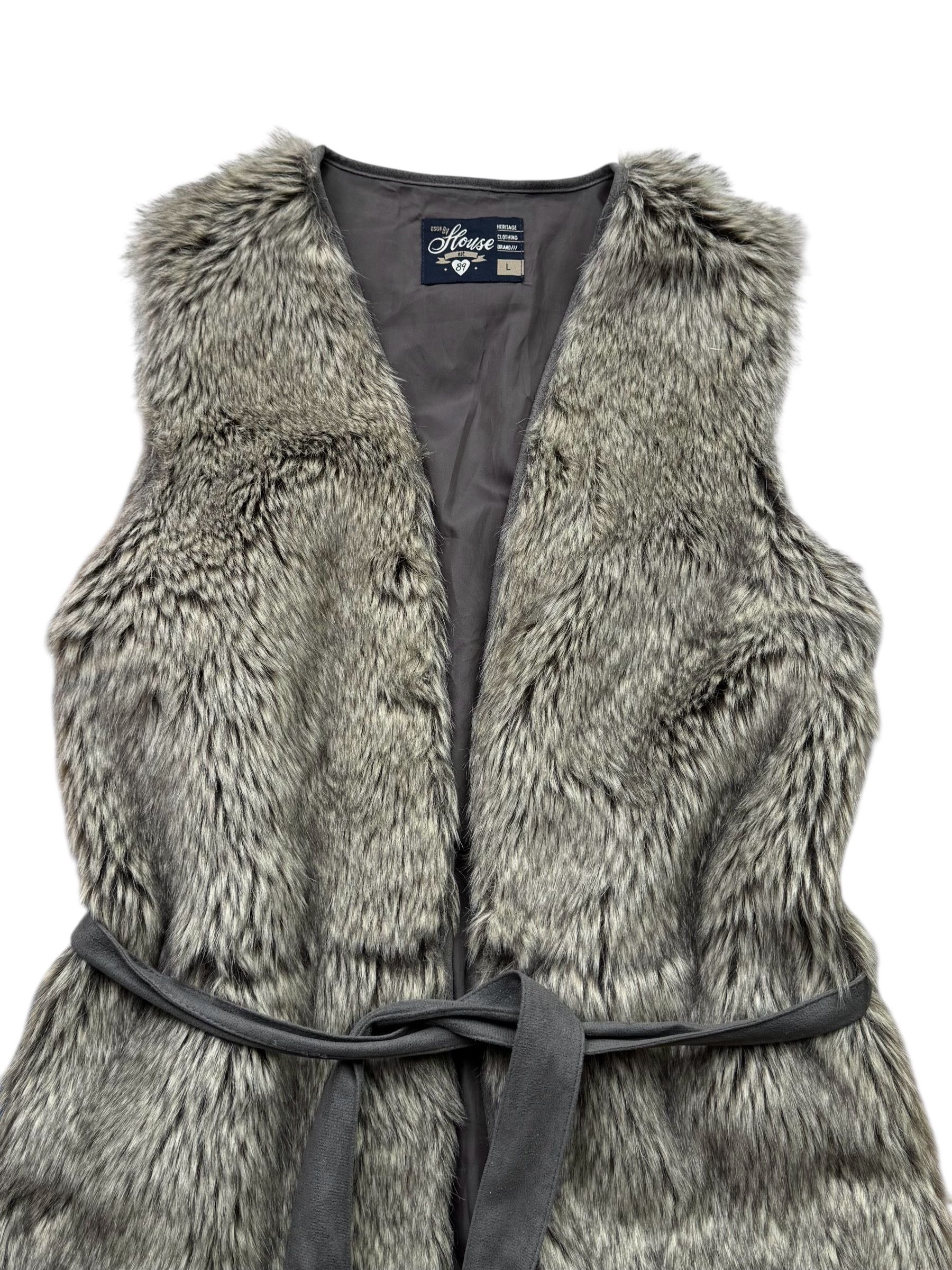 Vintage Y2K Faux Fur Vest (V50) Size L / US 10 / IT 46 - 2 Thumbnail