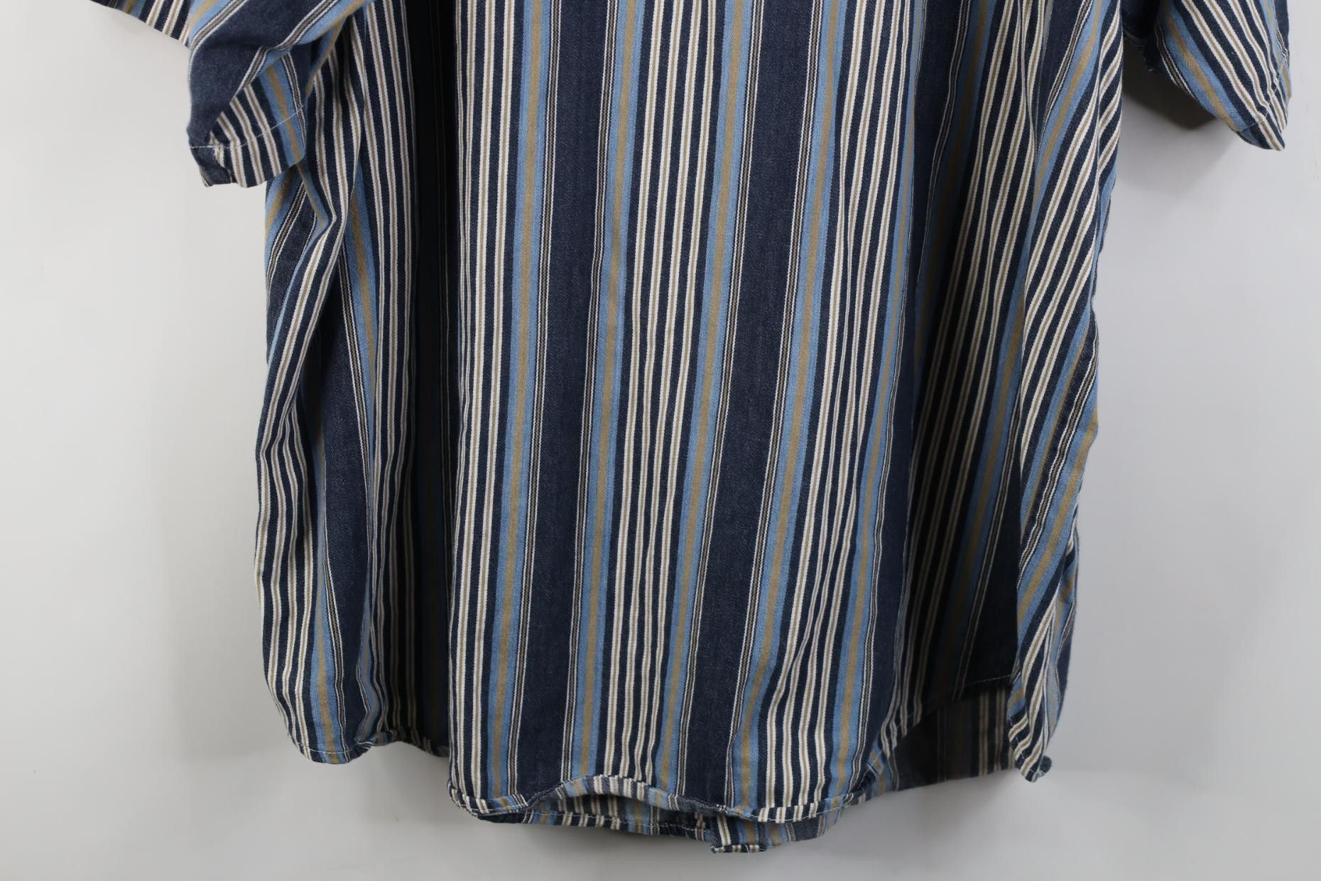Vintage Vintage 90s Streetwear Block Denim Button Down Shirt Cotton Size US XL / EU 56 / 4 - 10 Thumbnail