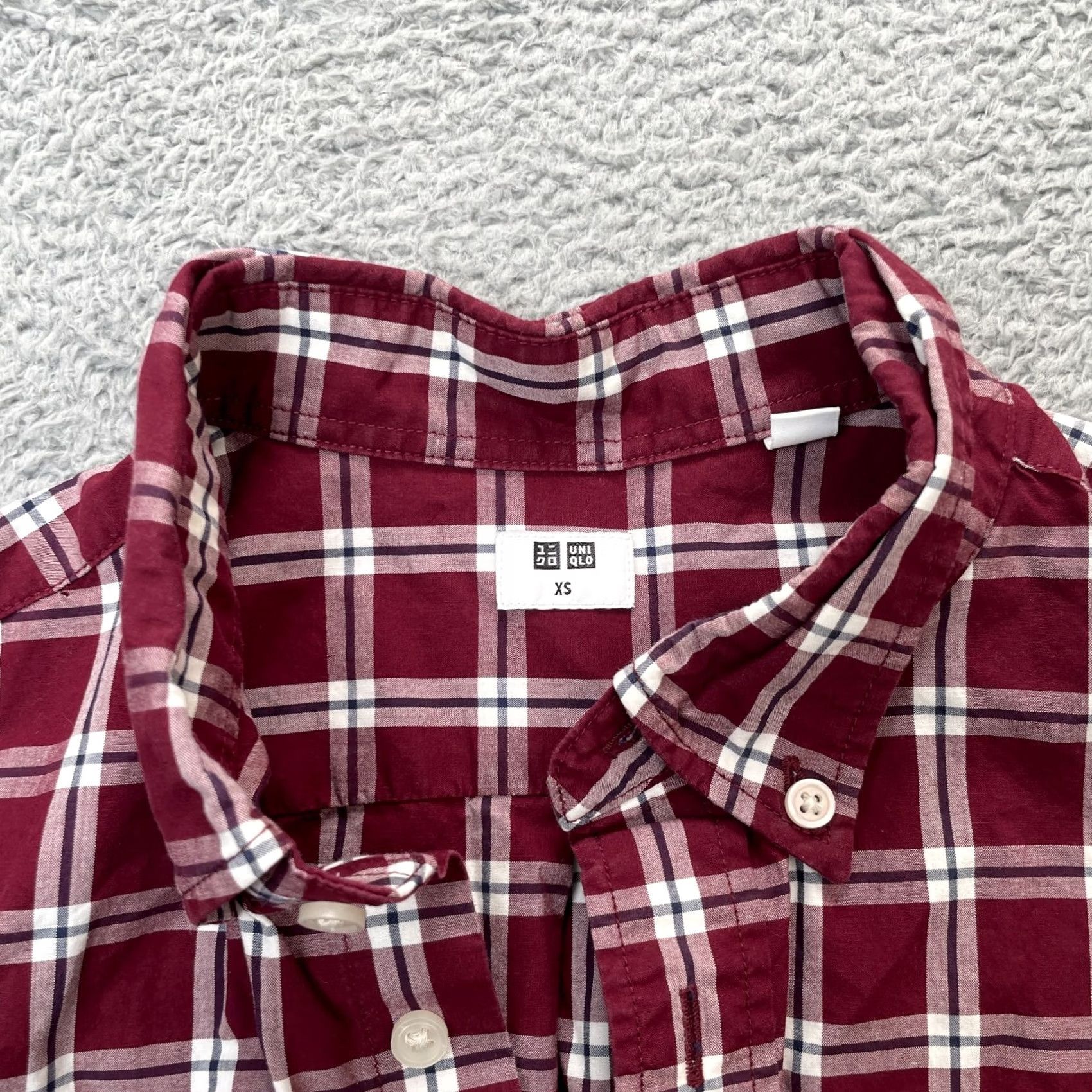 Uniqlo Uniqlo Shirt Mens XS Red Extra Small Cotton Broadcloth Plaid Button-Down Long Sleeve Collared Size US XS / EU 42 / 0 - 3 Thumbnail