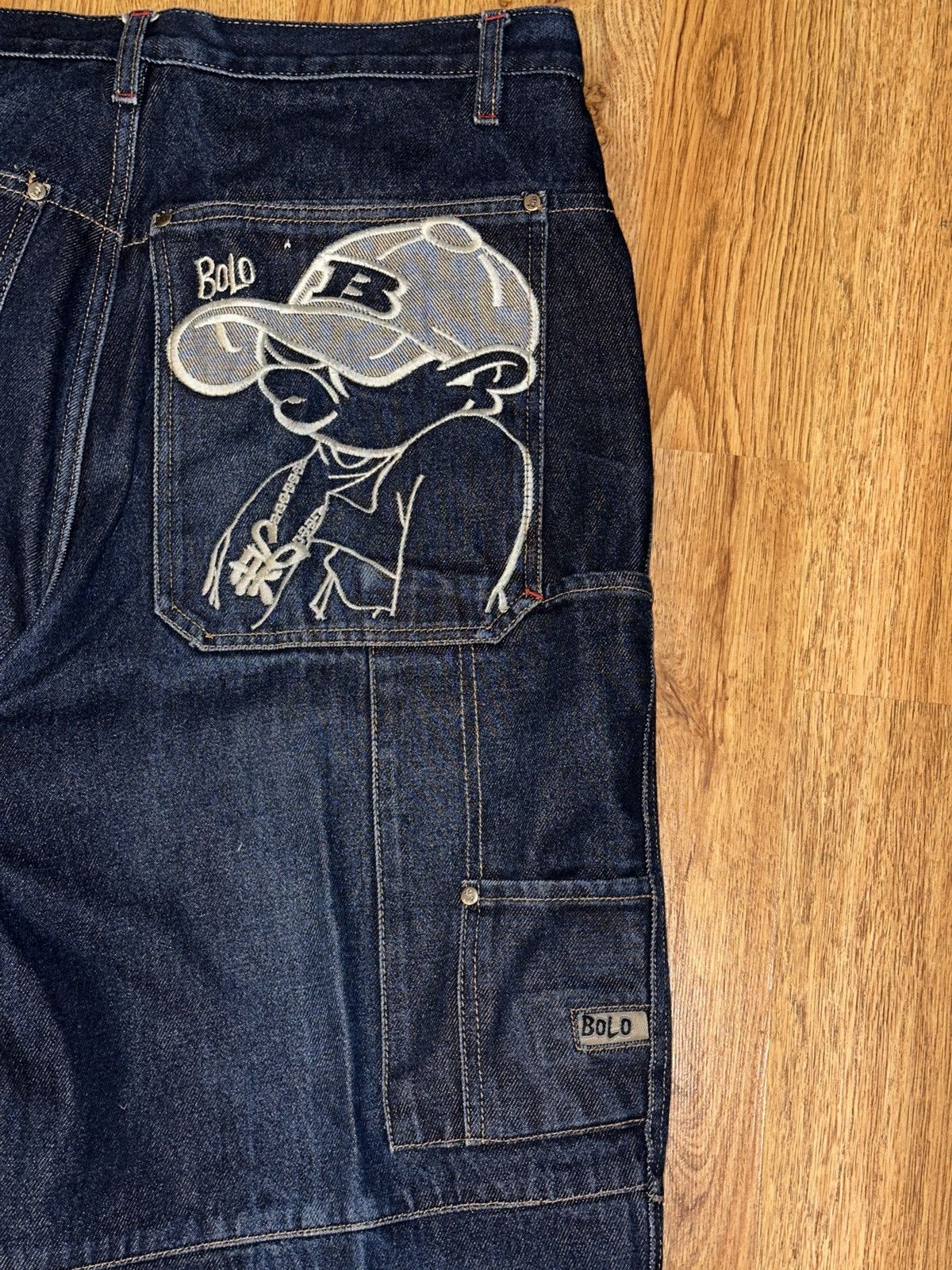 Southpole VTG Y2K Bolo School Of Hard Knocks Hip Hop Cargo Jeans 36 Size US 36 / EU 52 - 2 Thumbnail