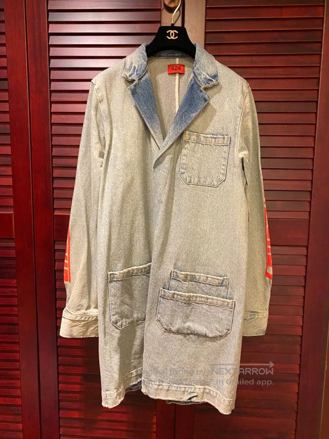 424 Men's Long Denim Jacket.