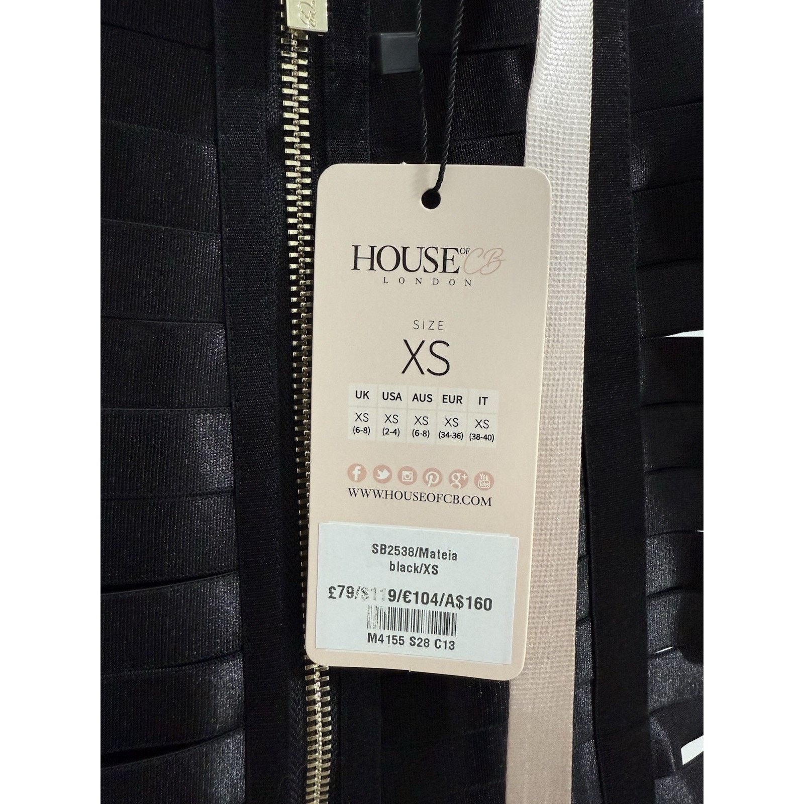 House of CB House of CB Mateia Black Bandage Woven Mini Skirt XS NWT Size 26" / US 2 / IT 38 - 4 Thumbnail