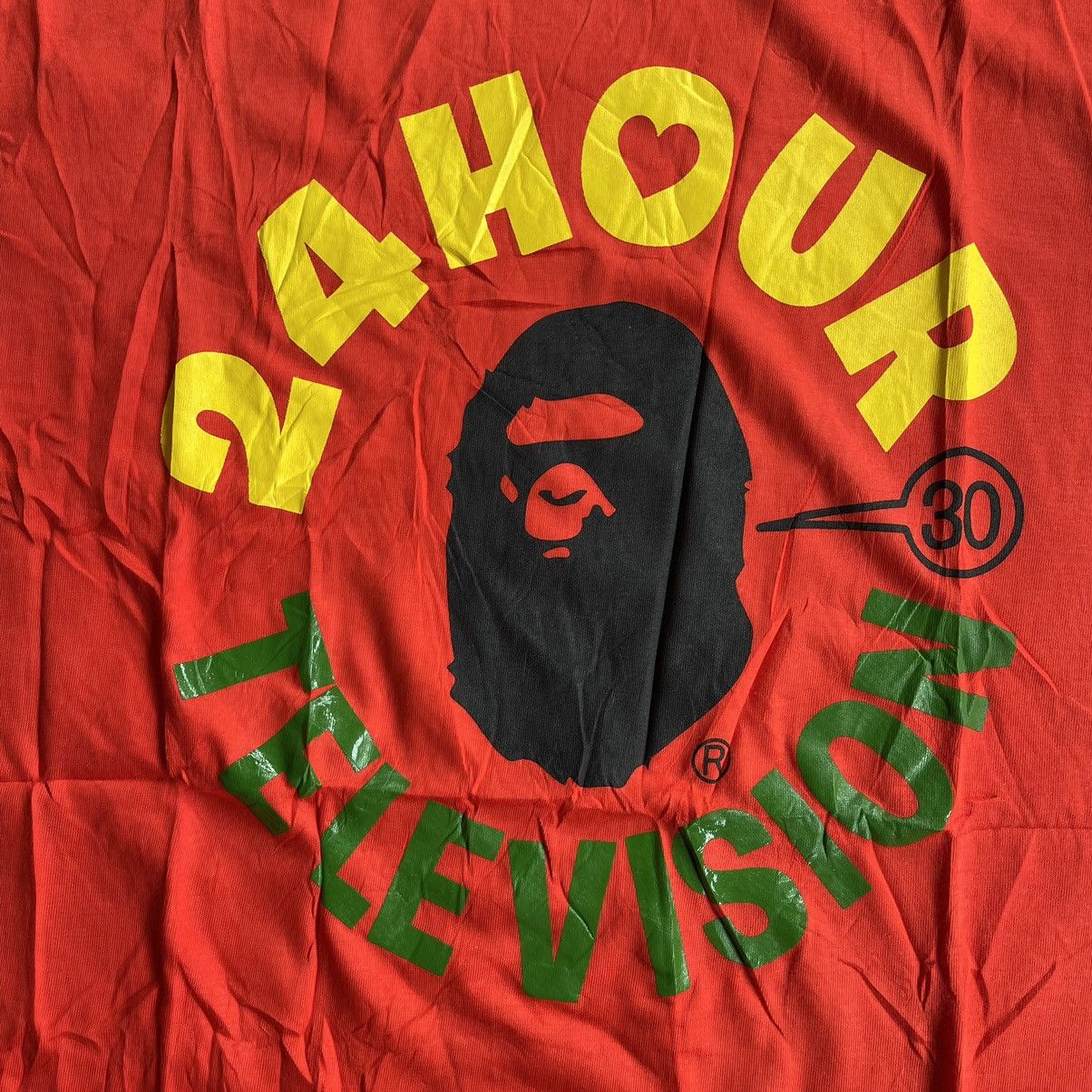 Japanese Brand DS SET OF 2 Bape 24 hour television “ orange L yellow S “ Size US L / EU 52-54 / 3 - 5 Thumbnail
