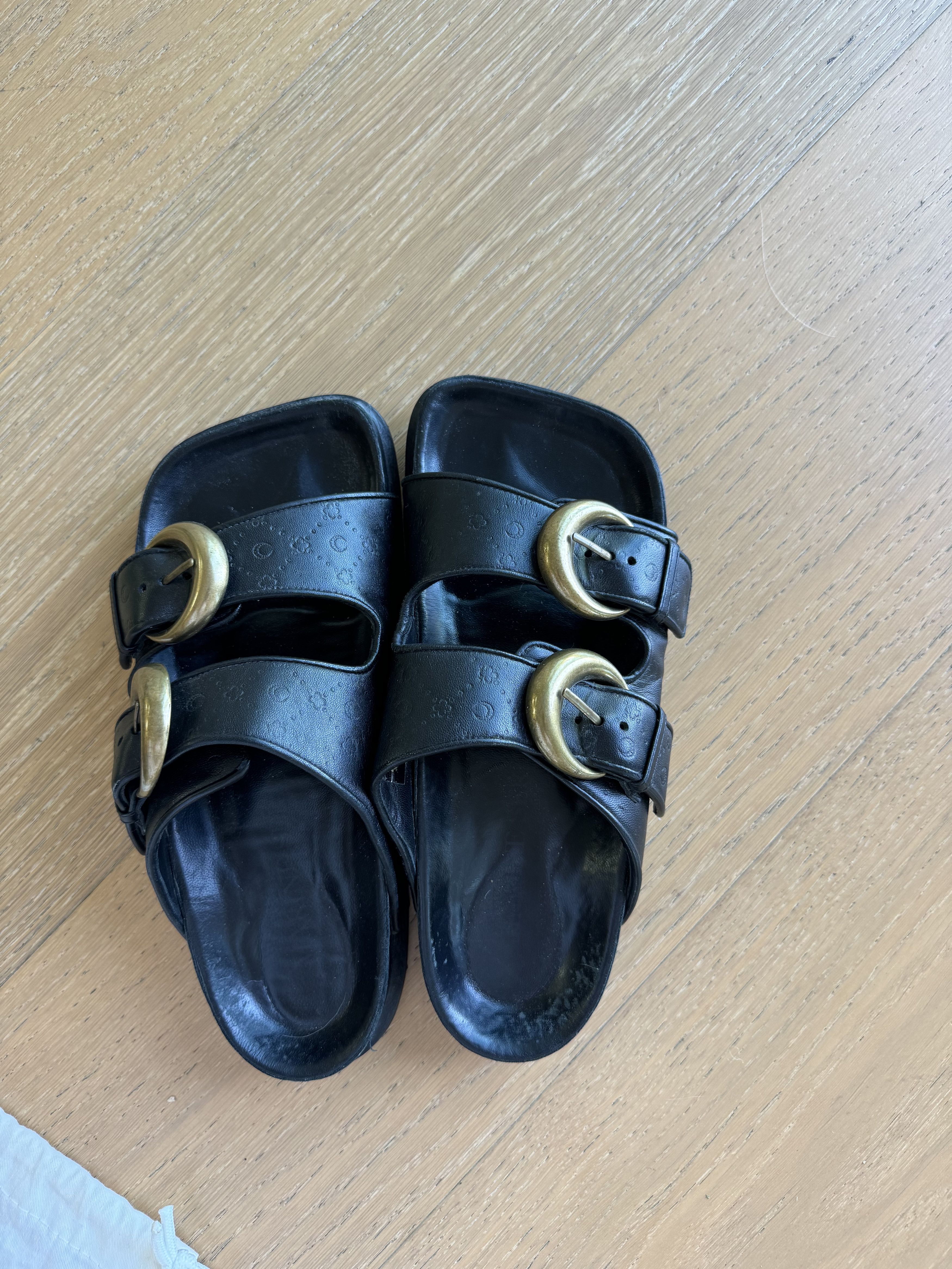 Marine Serre MARINE SERRE logo-debossed leather sandals Size US 9 / IT 39 - 3 Thumbnail