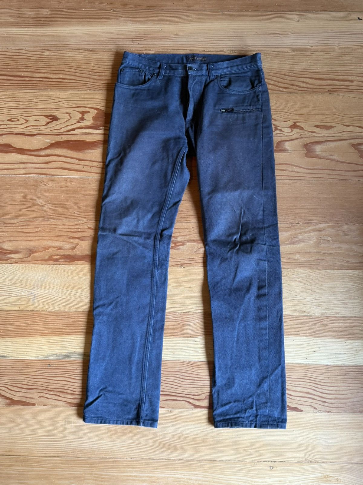 Louis Vuitton Louis Vuitton gray denim biker pants Size US 32 / EU 48 - 1 Thumbnail