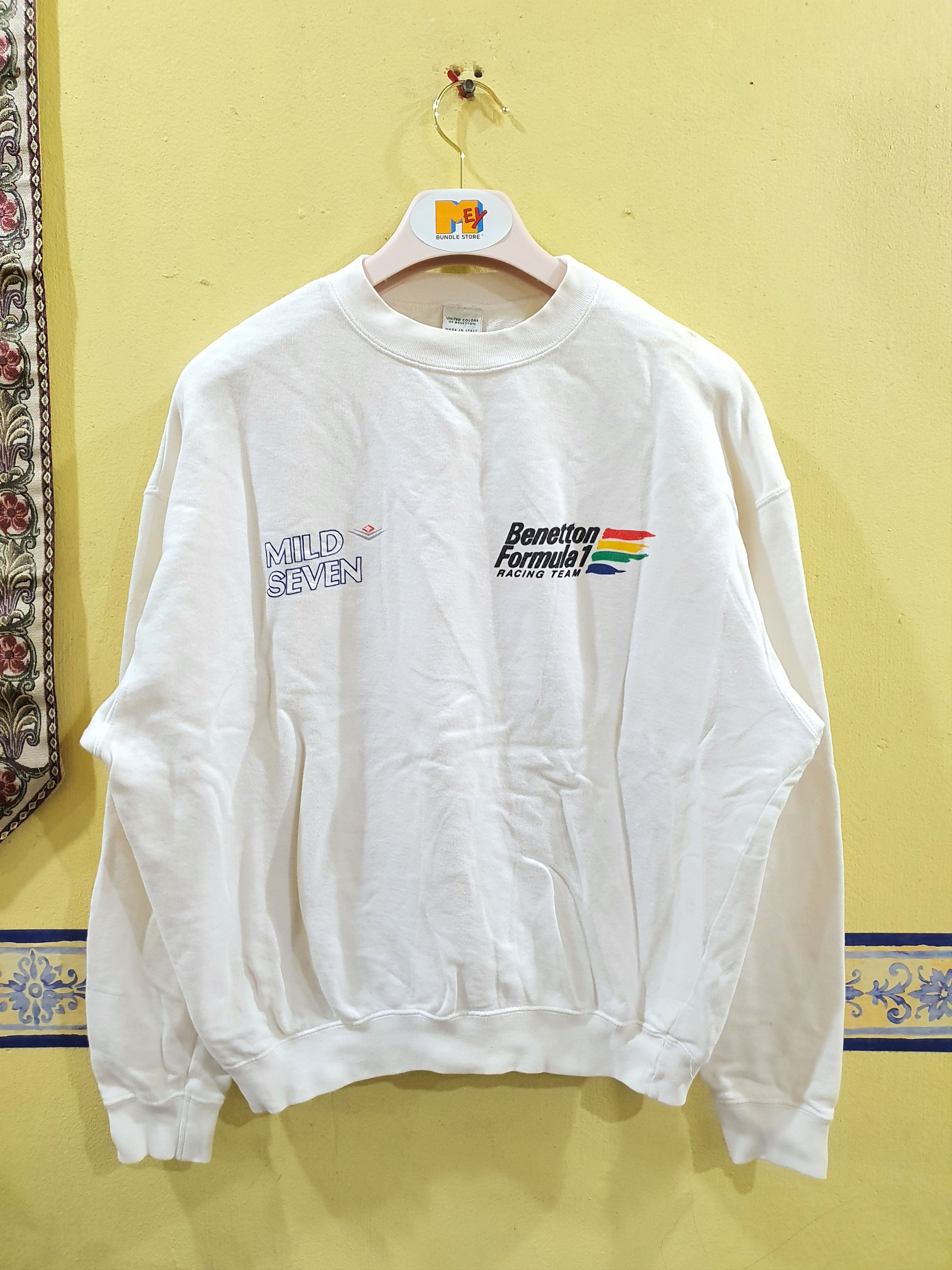 Benetton vintage 90s Benetton F1 Racing Team white crewneck sweatshir Size US M / EU 48-50 / 2 - 1 Thumbnail
