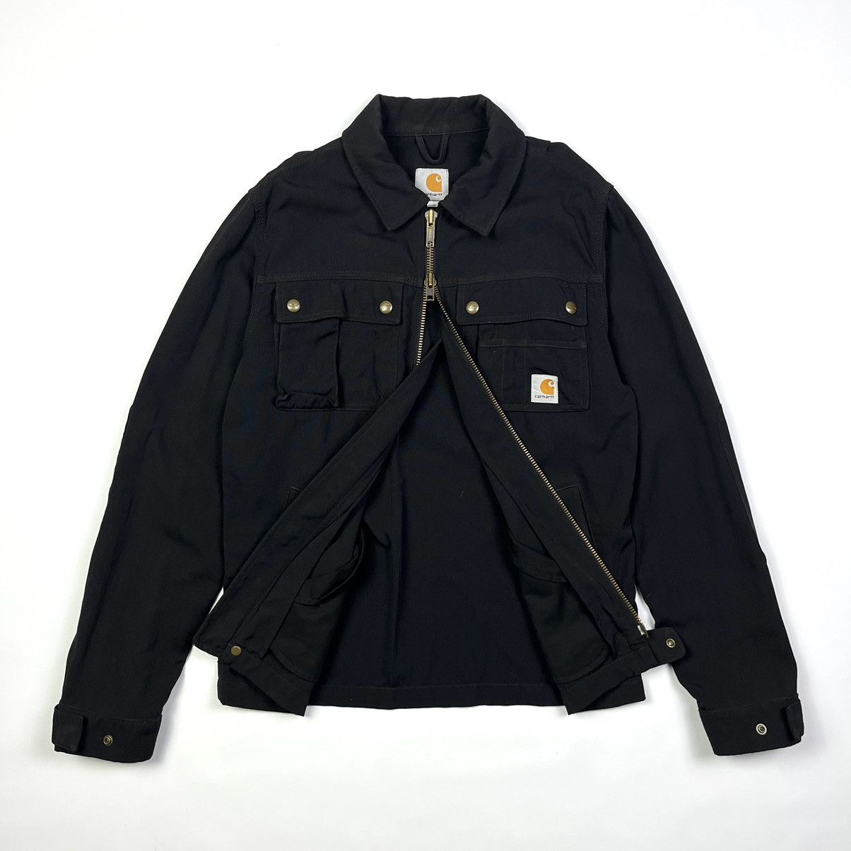 Pre-owned Carhartt X Vintage Carhartt Vintage Denim Jacket Multipocket Streetwear Black
