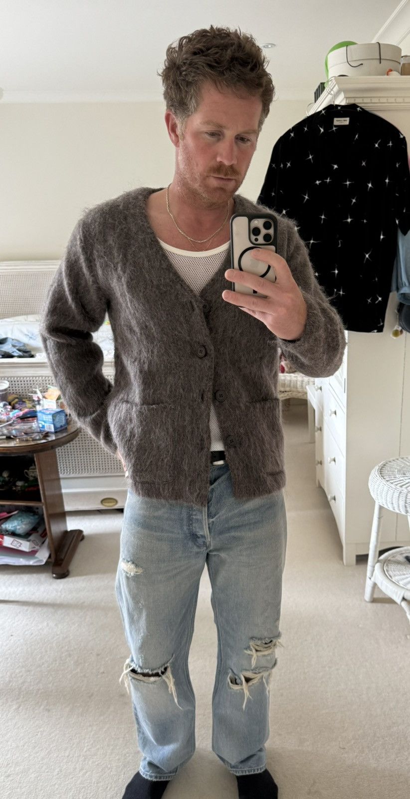 Our Legacy Grail Our Legacy mole grey mohair cardigan 44 grail Size US M / EU 48-50 / 2 - 6 Thumbnail