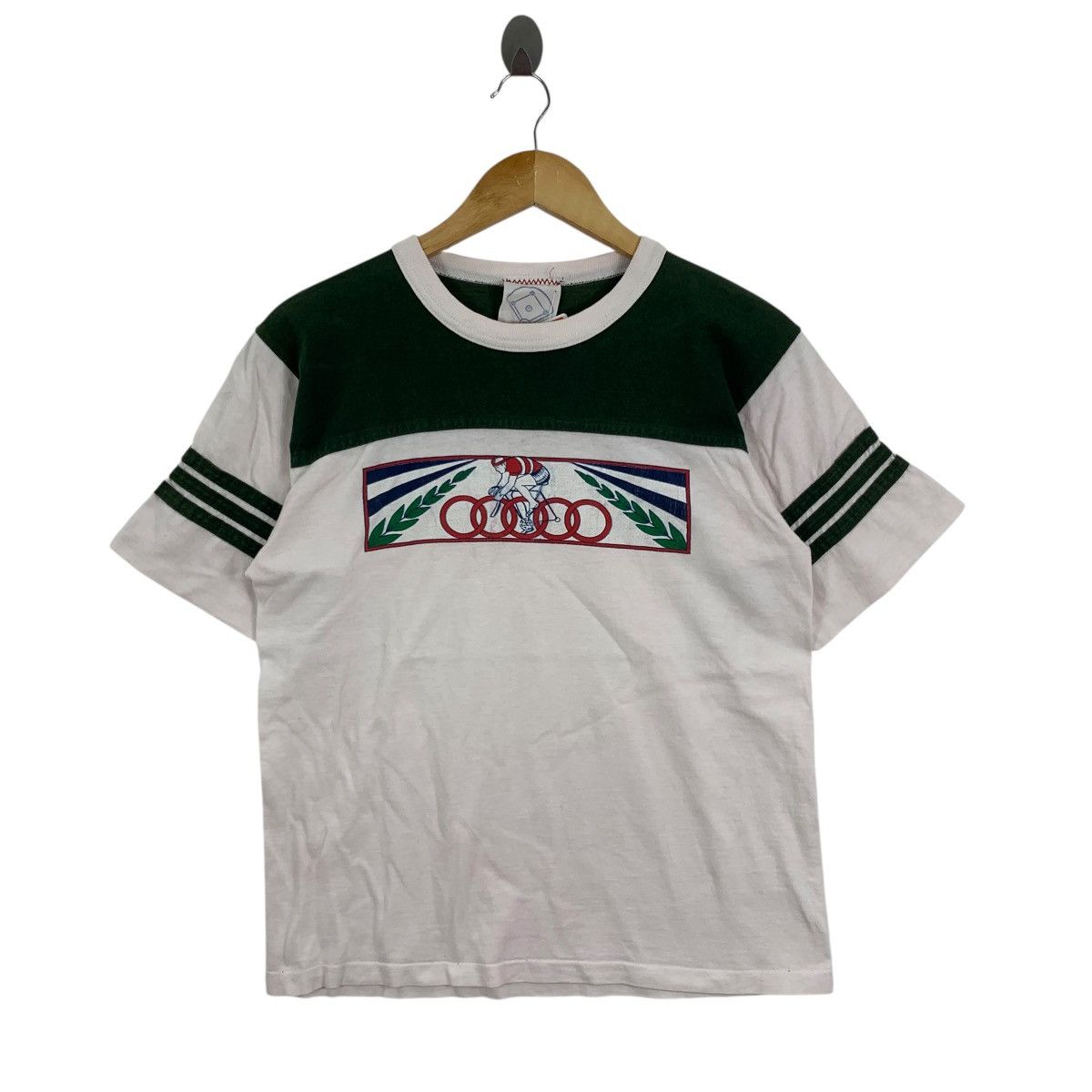 Vintage Vintage 90s OLYMPIC LEFT SIDE Usa Cycling Raglan Tshirt Size US S / EU 44-46 / 1 - 1 Thumbnail