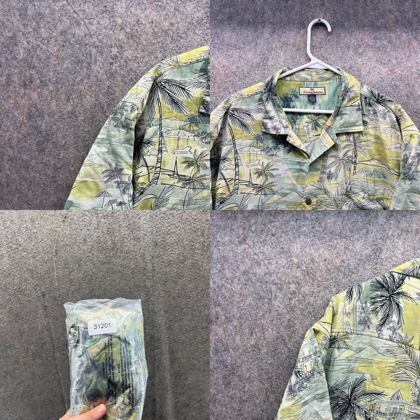 Tommy Bahama VINTAGE Tommy Bahama Shirt Mens XL Green Men Hawaiian Camp Silk Palm Trees Paradise Button Size US XL / EU 56 / 4 - 8 Thumbnail