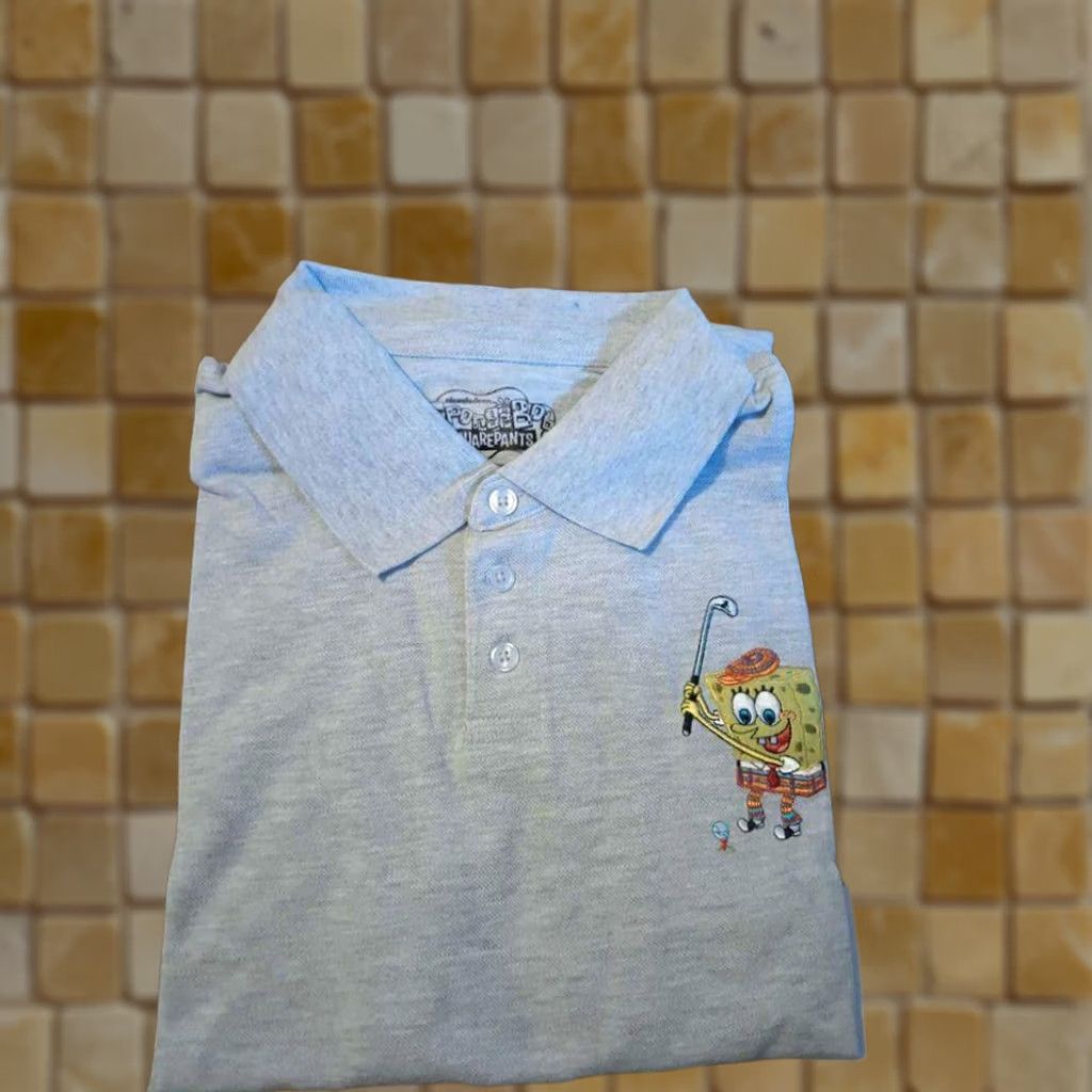 Vintage VINTAGE New Mens Spongebob Squarepants Polo Gray Shirt short sleeve Size XL Size US XL / EU 56 / 4 - 1 Preview