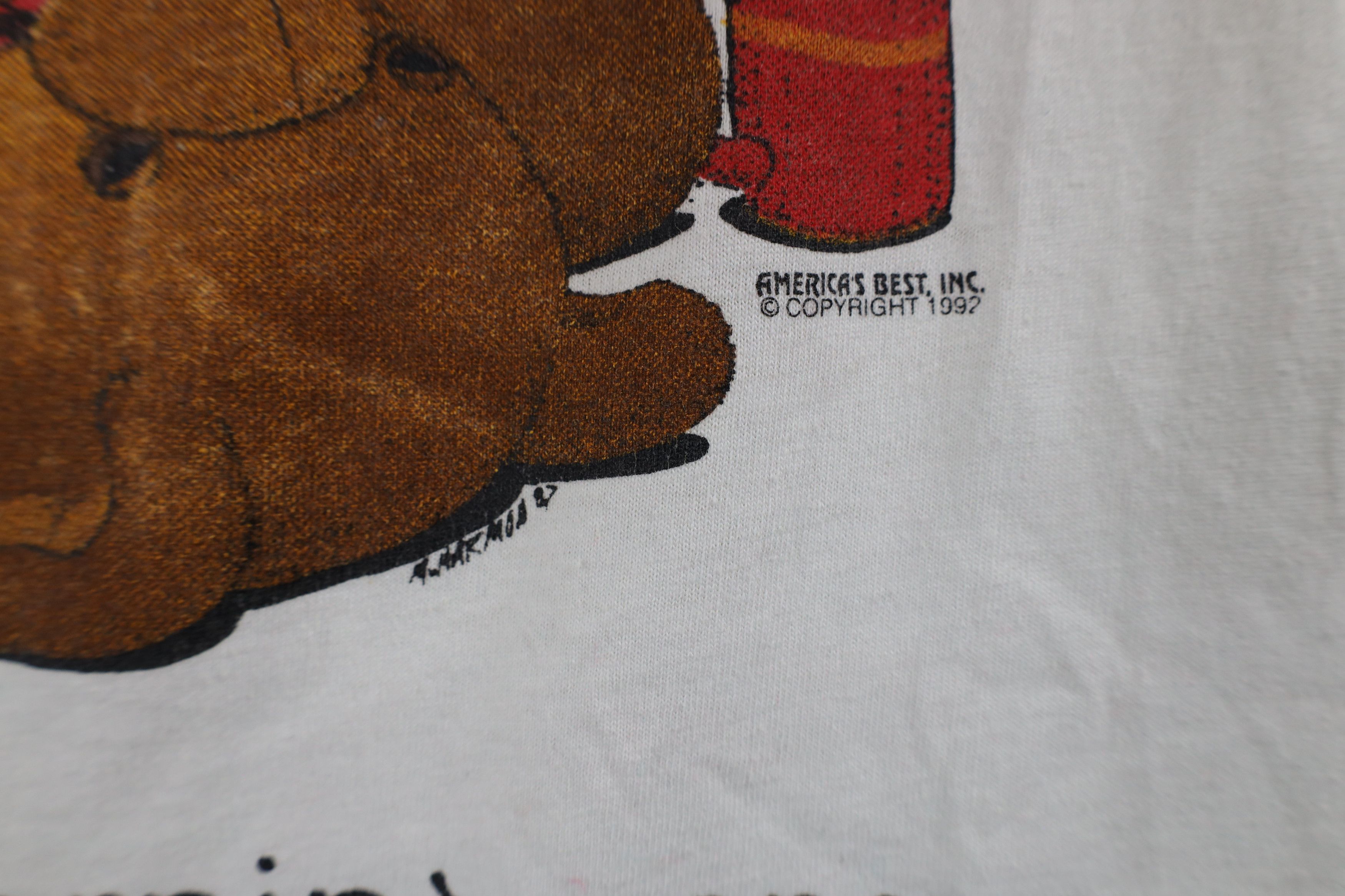 Vintage Vintage 90s Bear With Me Not A Morning Person T-Shirt USA Size L / US 10 / IT 46 - 5 Thumbnail