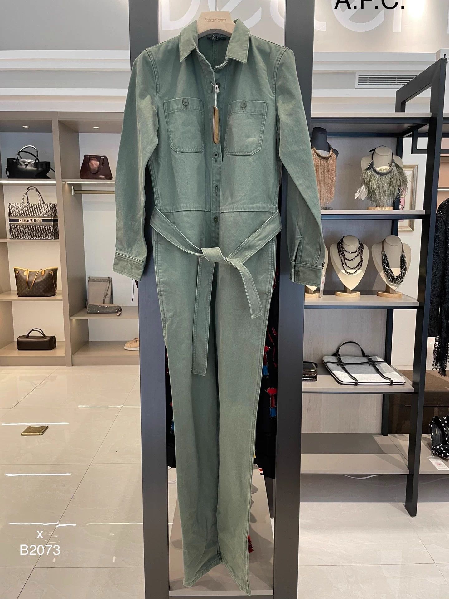 A.P.C. A.p.c Authentic military green cotton jumpsuit 36 Size 26" / US 2 / IT 38 - 1 Thumbnail