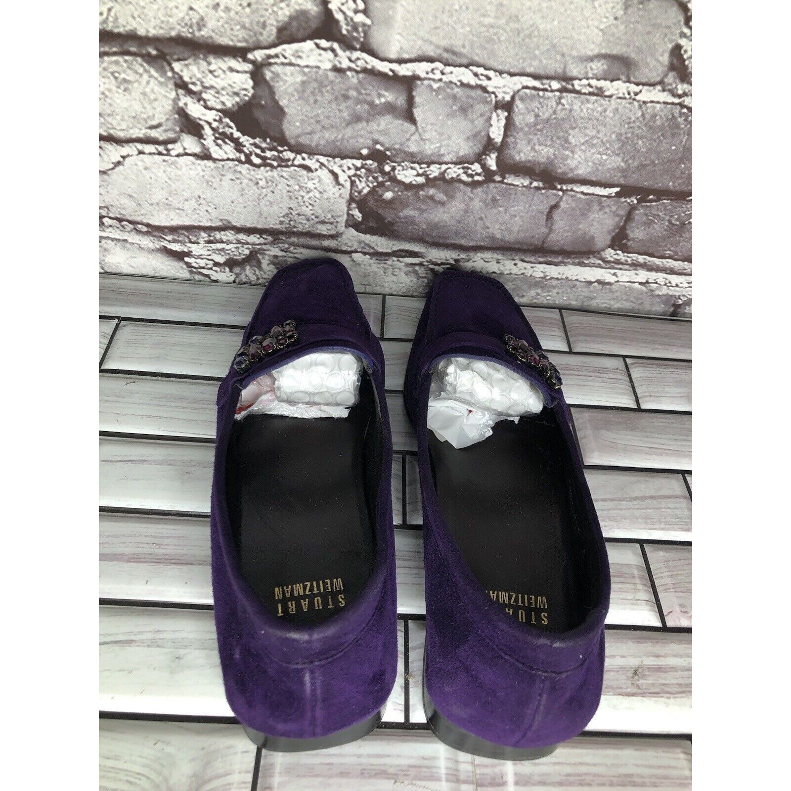 Stuart Weitzman Stuart Weitzman Purple Suede Leather Rhinestone Pump Shoes W Size US 8.5 / IT 38.5 - 4 Thumbnail
