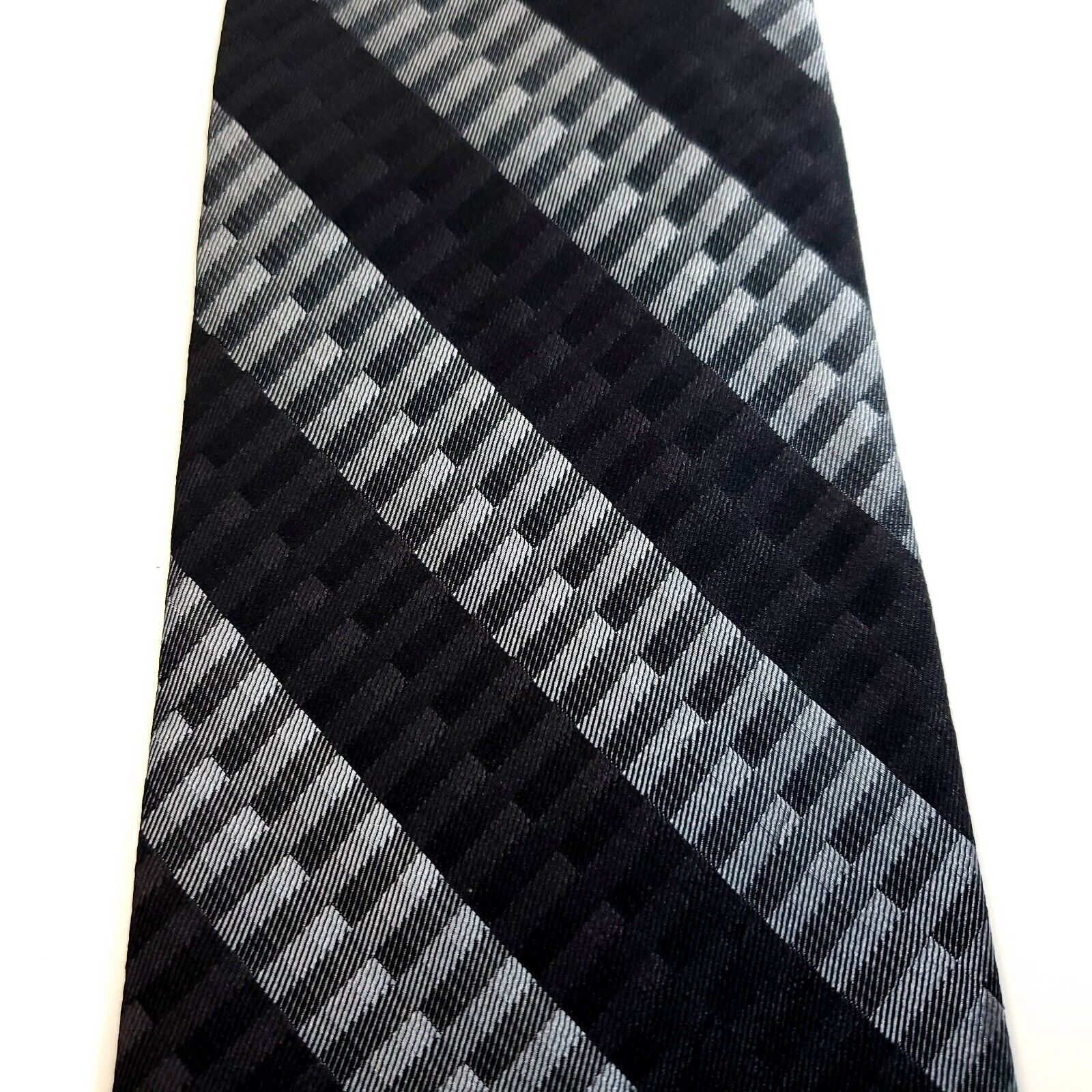 Croft & Barrow Croft & Barrow Black Gray Geometric Woven Silk Tie Size ONE SIZE - 2 Thumbnail