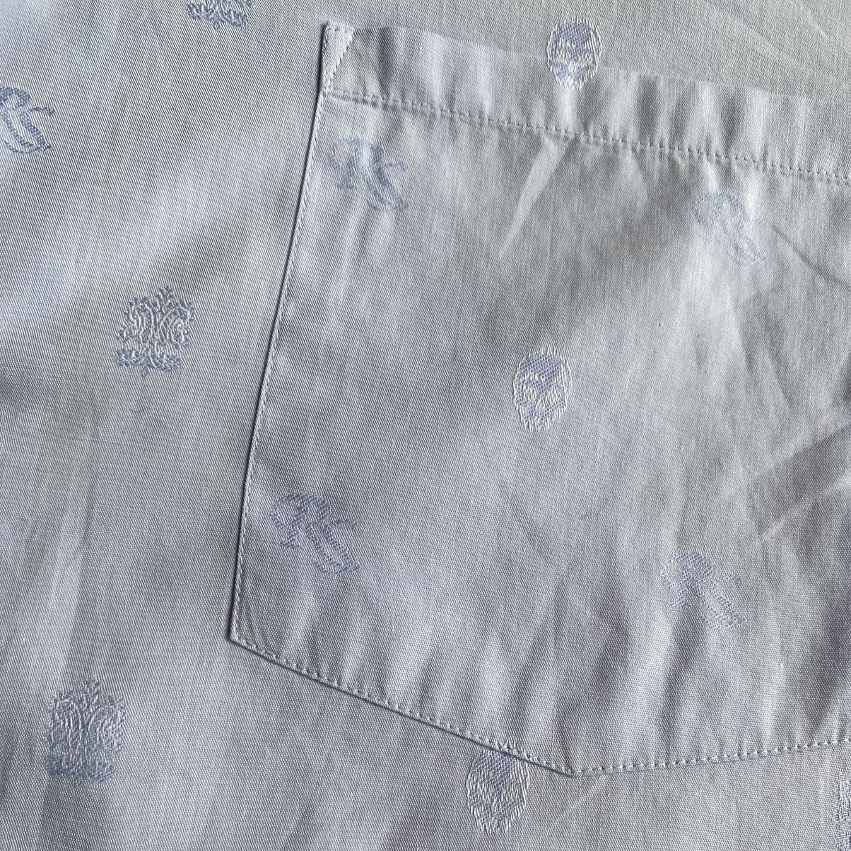 Raf Simons FW 2006-2007 Blue RS Logo & Skull Jacquard Shirt Size US M / EU 48-50 / 2 - 5 Thumbnail