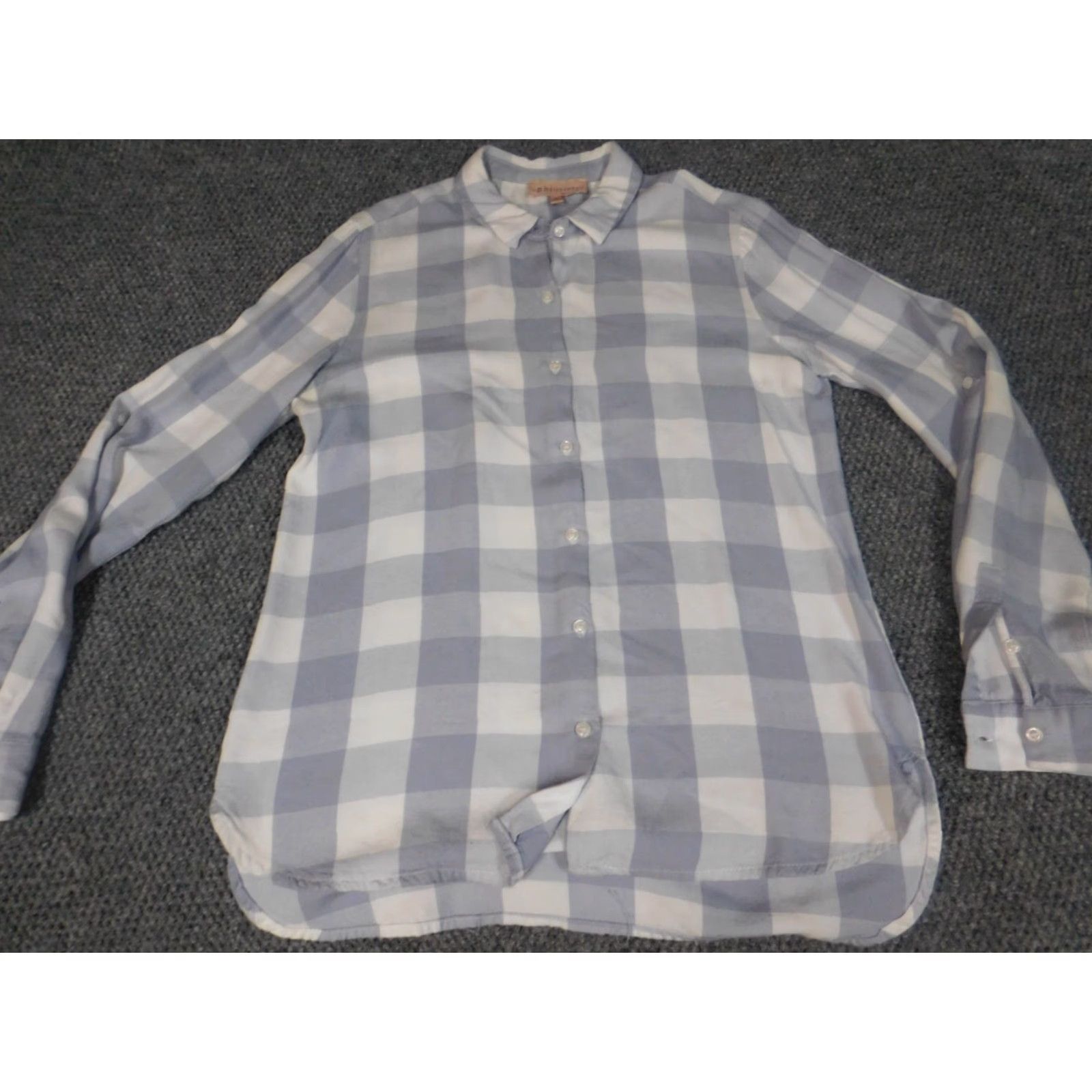 Vintage Philosophy Womens Button-Up Shirt Blue Plaid Small Regular Size S / US 4 / IT 40 - 4 Thumbnail