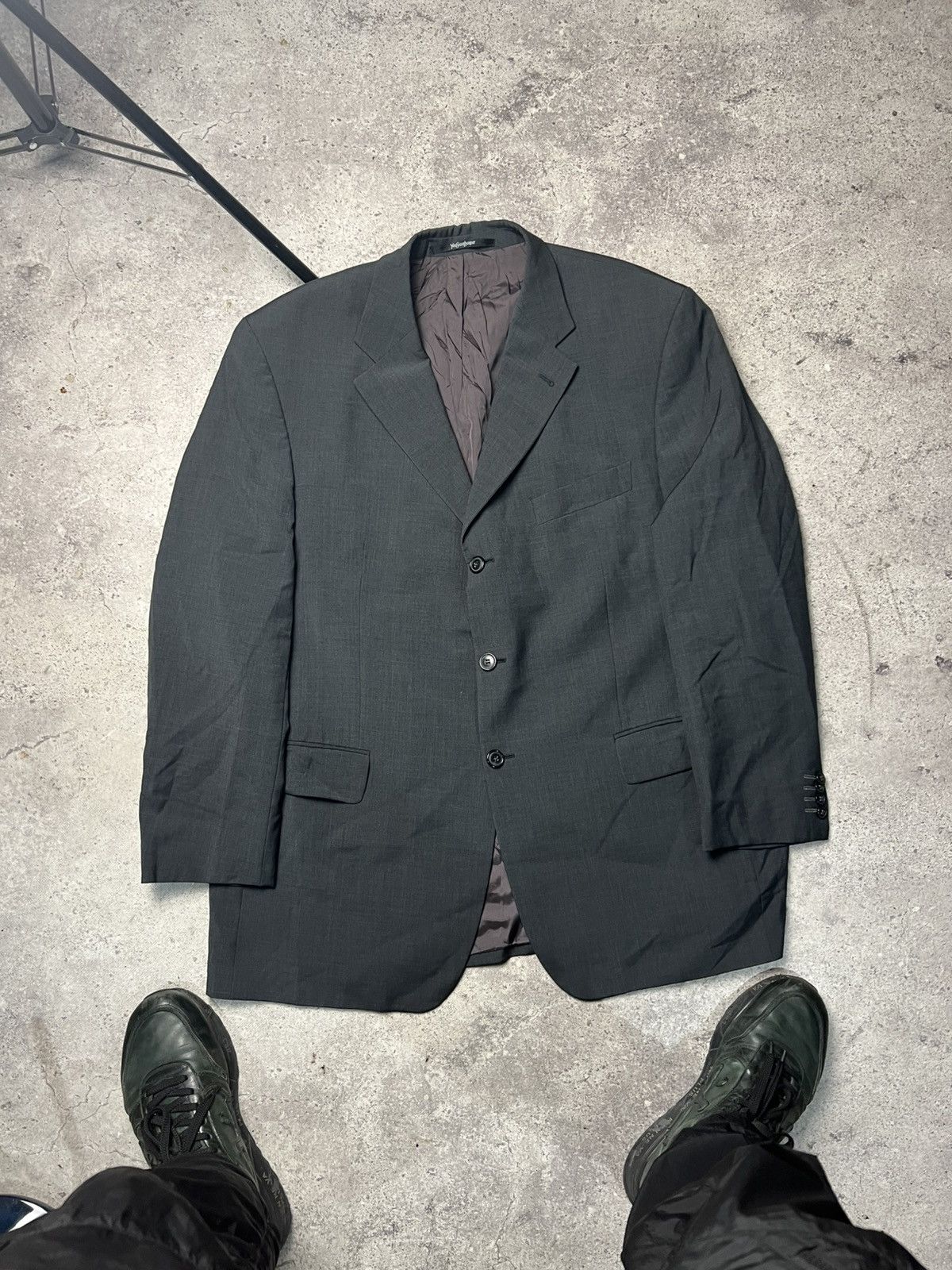 ジャケット・アウター RRvintage YvesSantLaurent jacket 95 M Authentic Yves Saint Laurent Vintage Men's Jacket Green Size 95 L