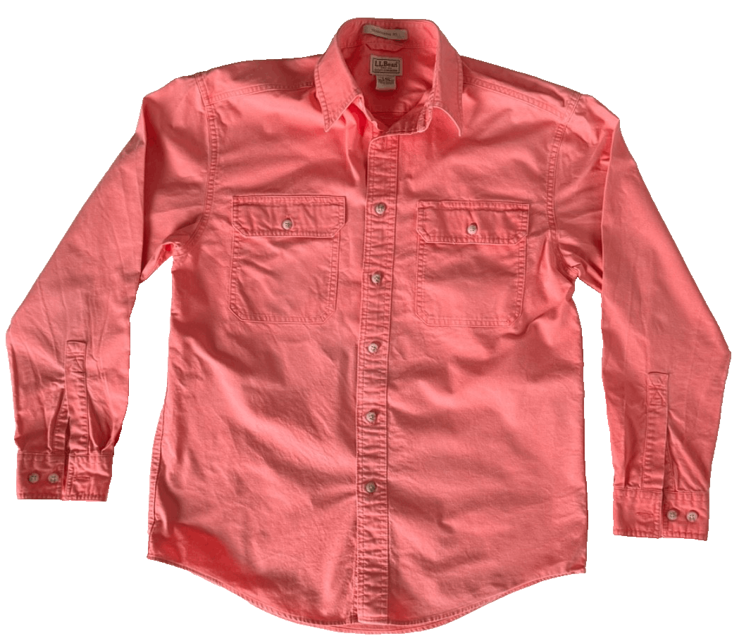 L.L. Bean LL Bean Mens Small Button Down Pink Coral Cotton Work Shirt Size US S / EU 44-46 / 1 - 1 Thumbnail