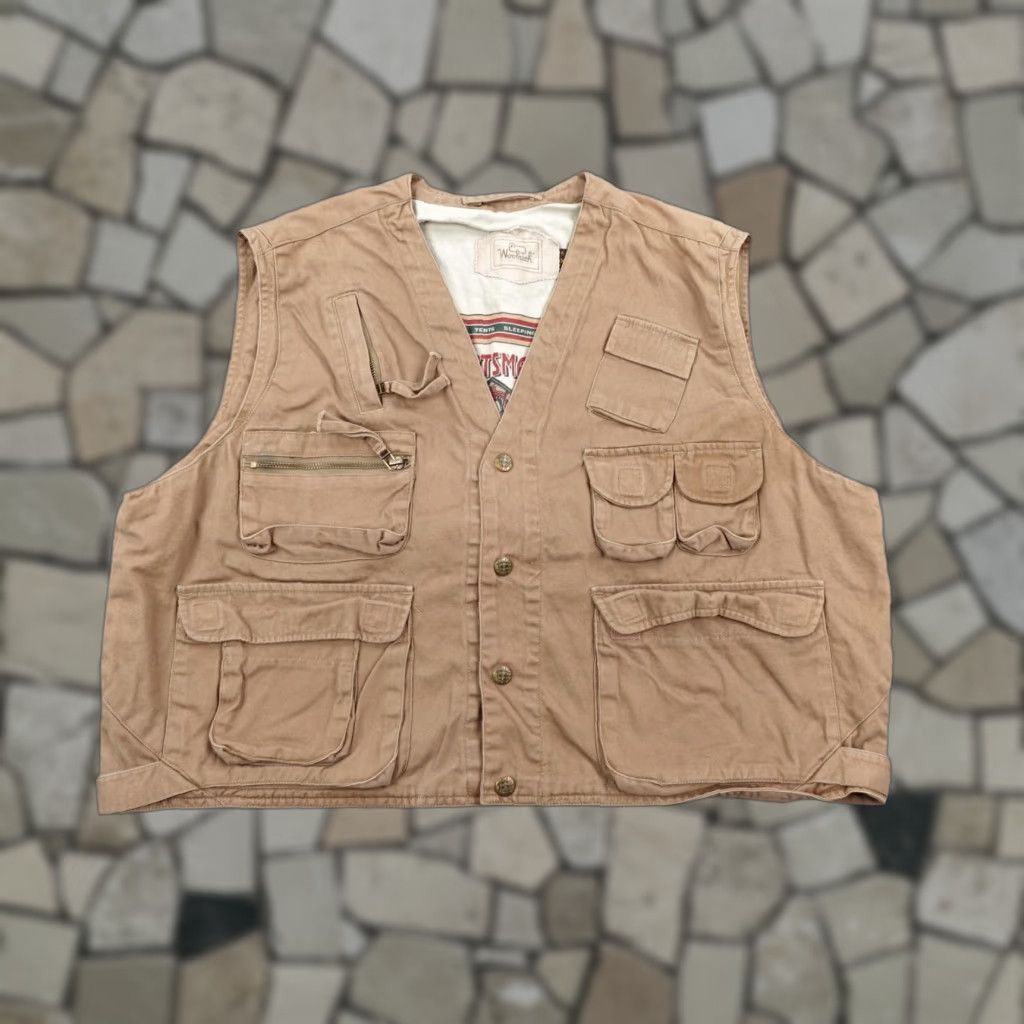 Vintage VINTAGE Woolrich Vest Mens 3XL Windbreaker Beige Cotton Canvas Short Solid Outdoor 90s Mens Size US XXL / EU 58 / 5 - 1 Thumbnail