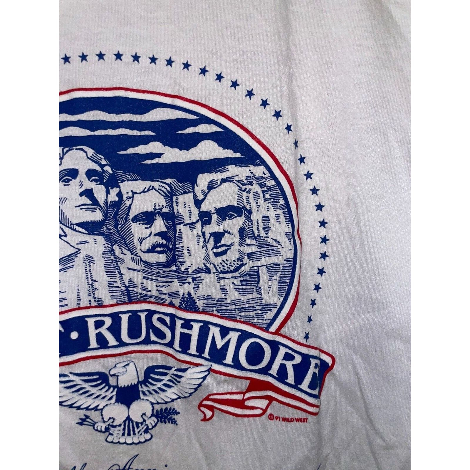 Jerzees Vintage Mount Rushmore Shirt Anniversary Graphic L White Tee Size US L / EU 52-54 / 3 - 5 Thumbnail
