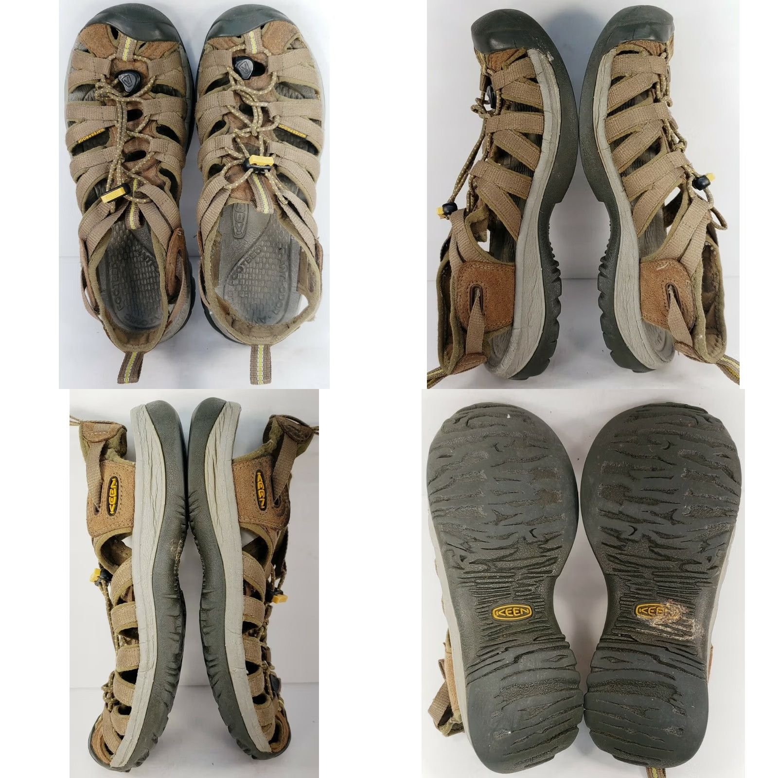 KEEN Keen Whisper Outdoor Sport Sandals Women Size 7M Brown Elastic Laces Toggle - Pre-owned, Casual, Hiking, Outdoor Activity, Light Wear, Brown Size US 7 / IT 37 - 8 Thumbnail